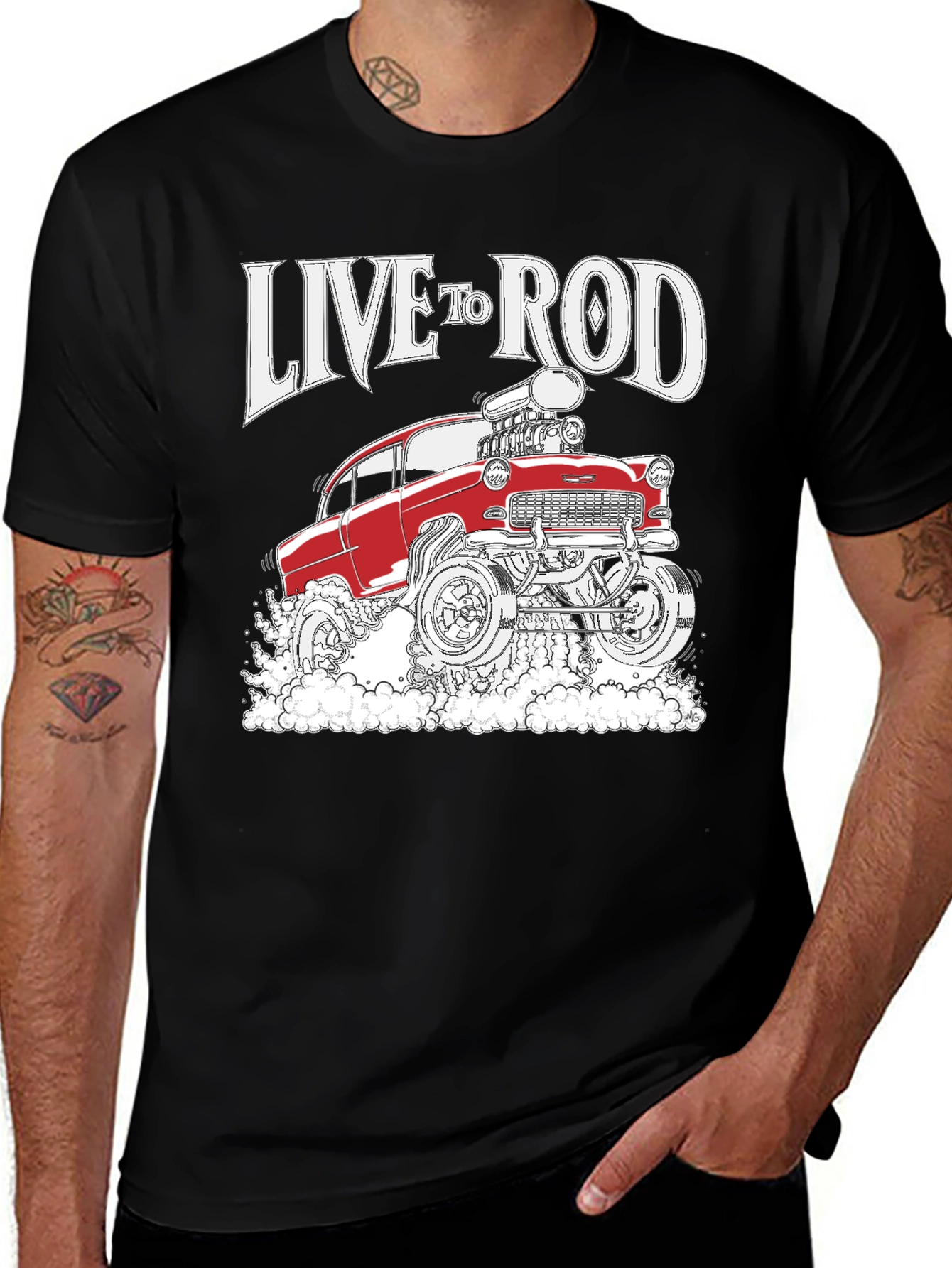 Live to Rod Hot Rod Graphic Tee - Black
