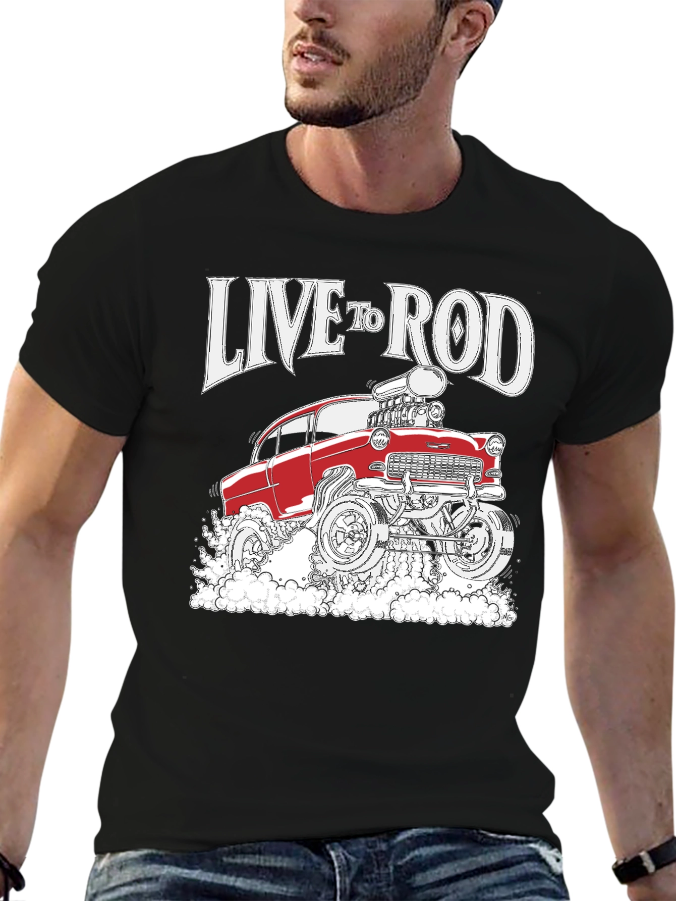 Live to Rod Hot Rod Graphic Tee - Black