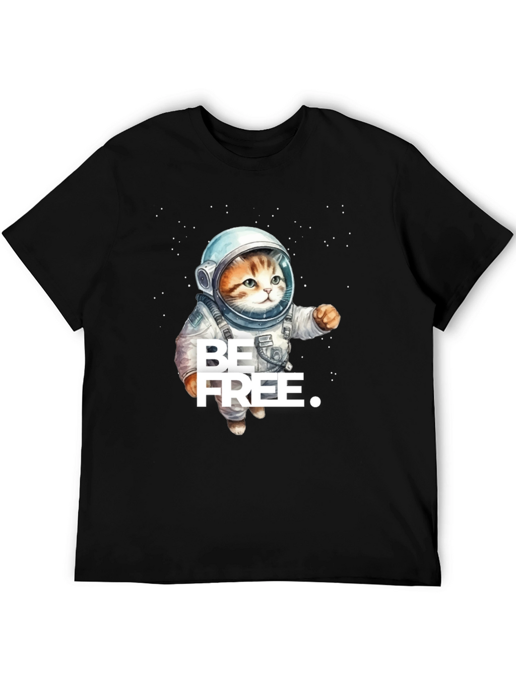 Cat Astronaut T-Shirt - Be Free Design