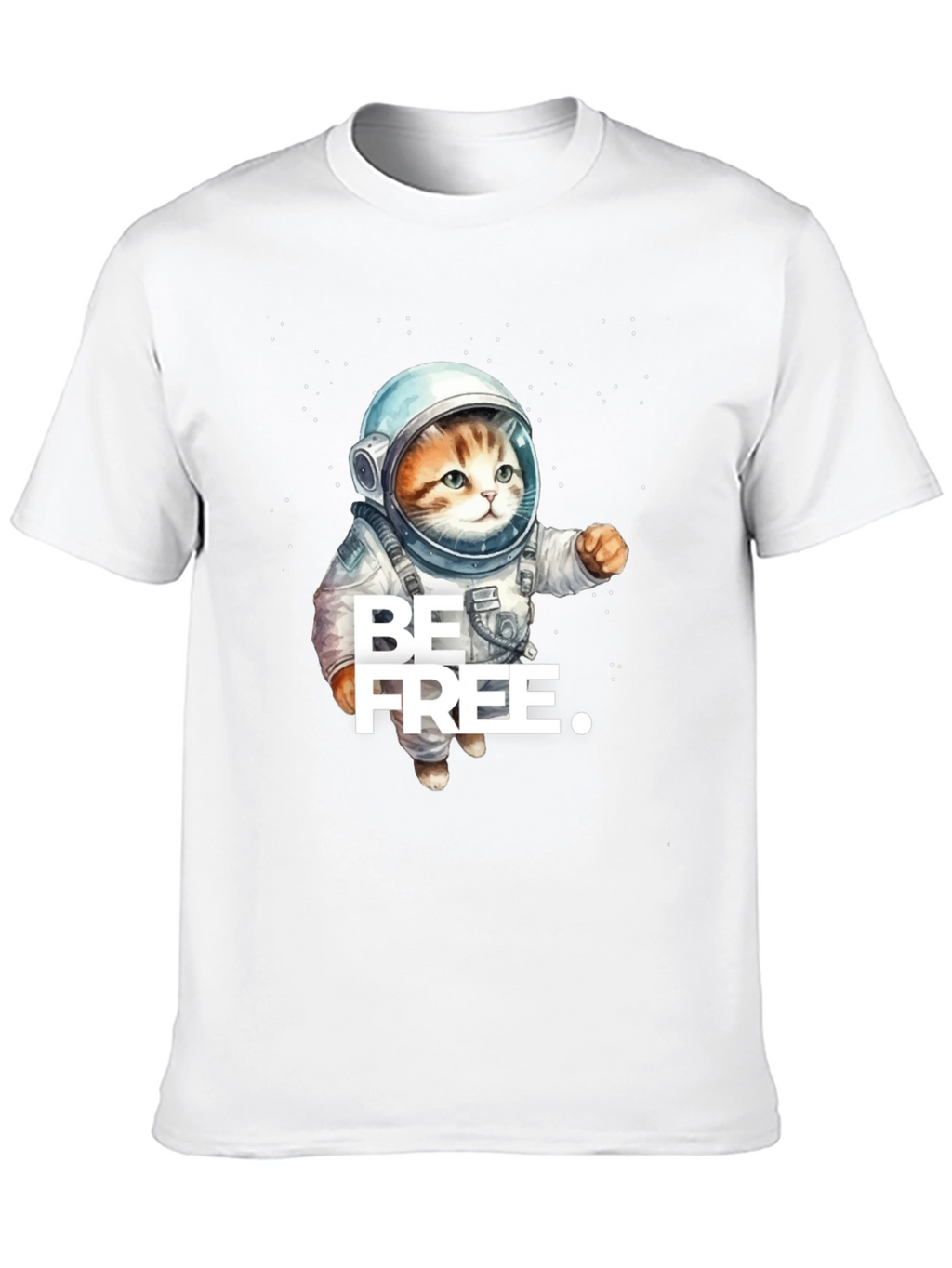 Cat Astronaut T-Shirt - Be Free Design