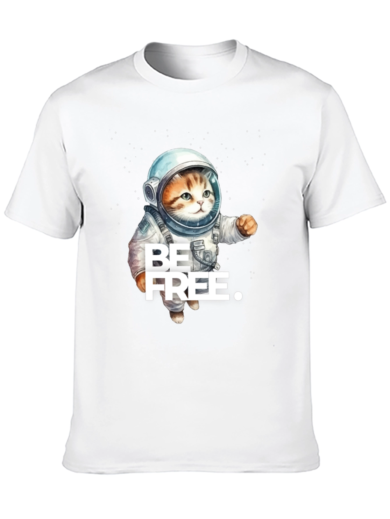 Cat Astronaut T-Shirt - Be Free Design