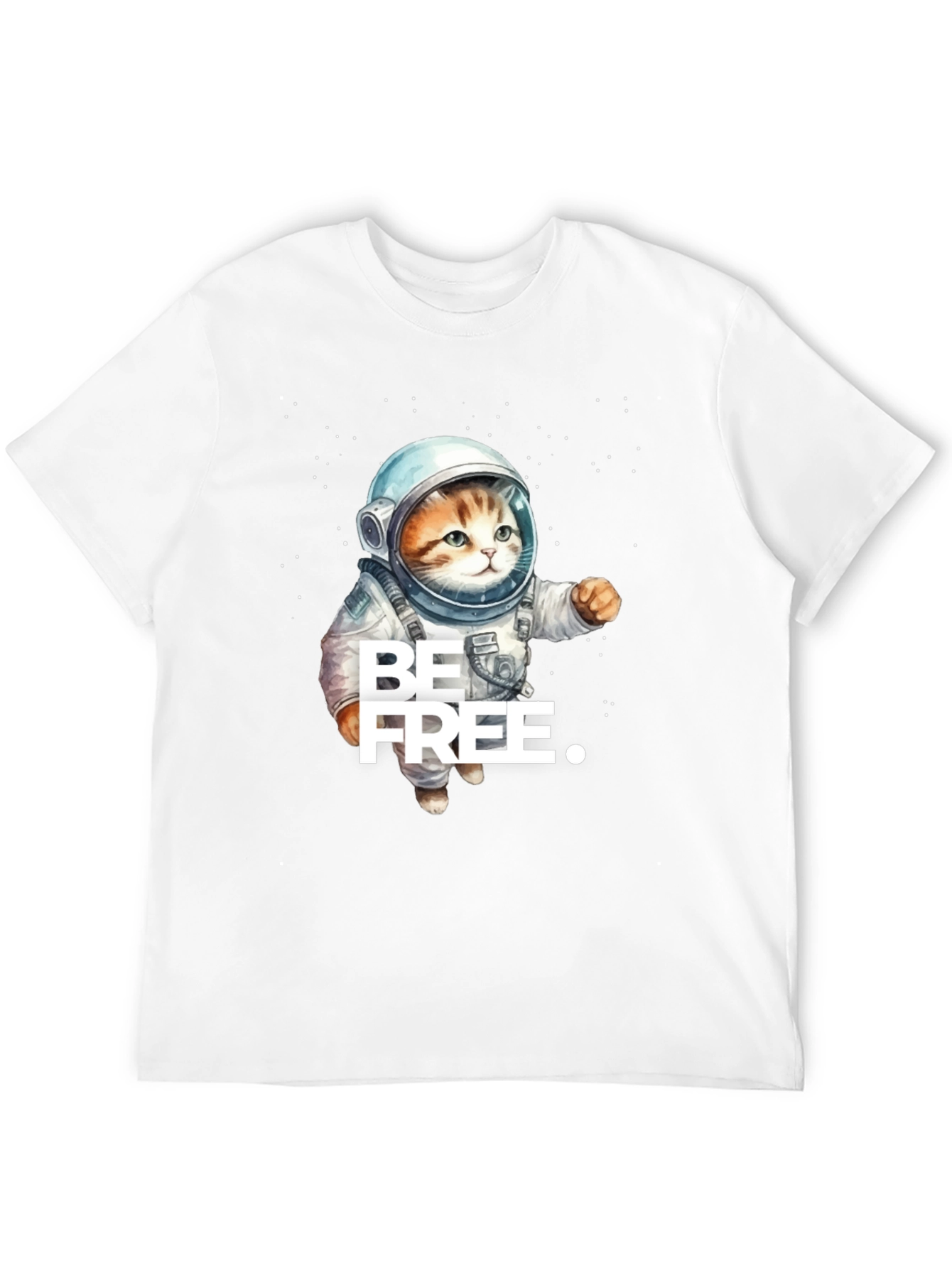 Cat Astronaut T-Shirt - Be Free Design