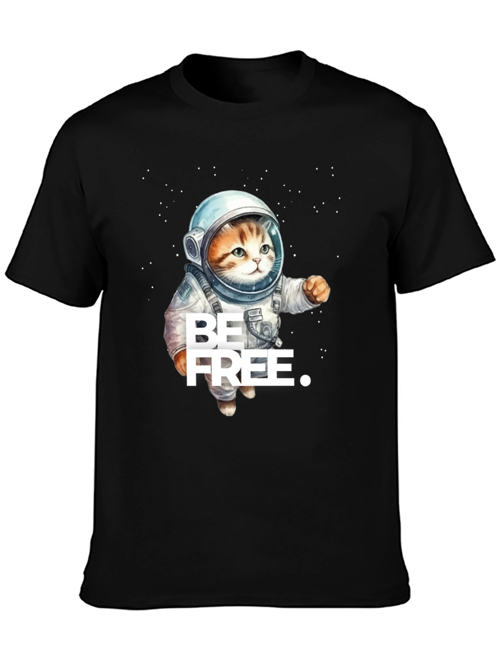 Cat Astronaut T-Shirt - Be Free Design
