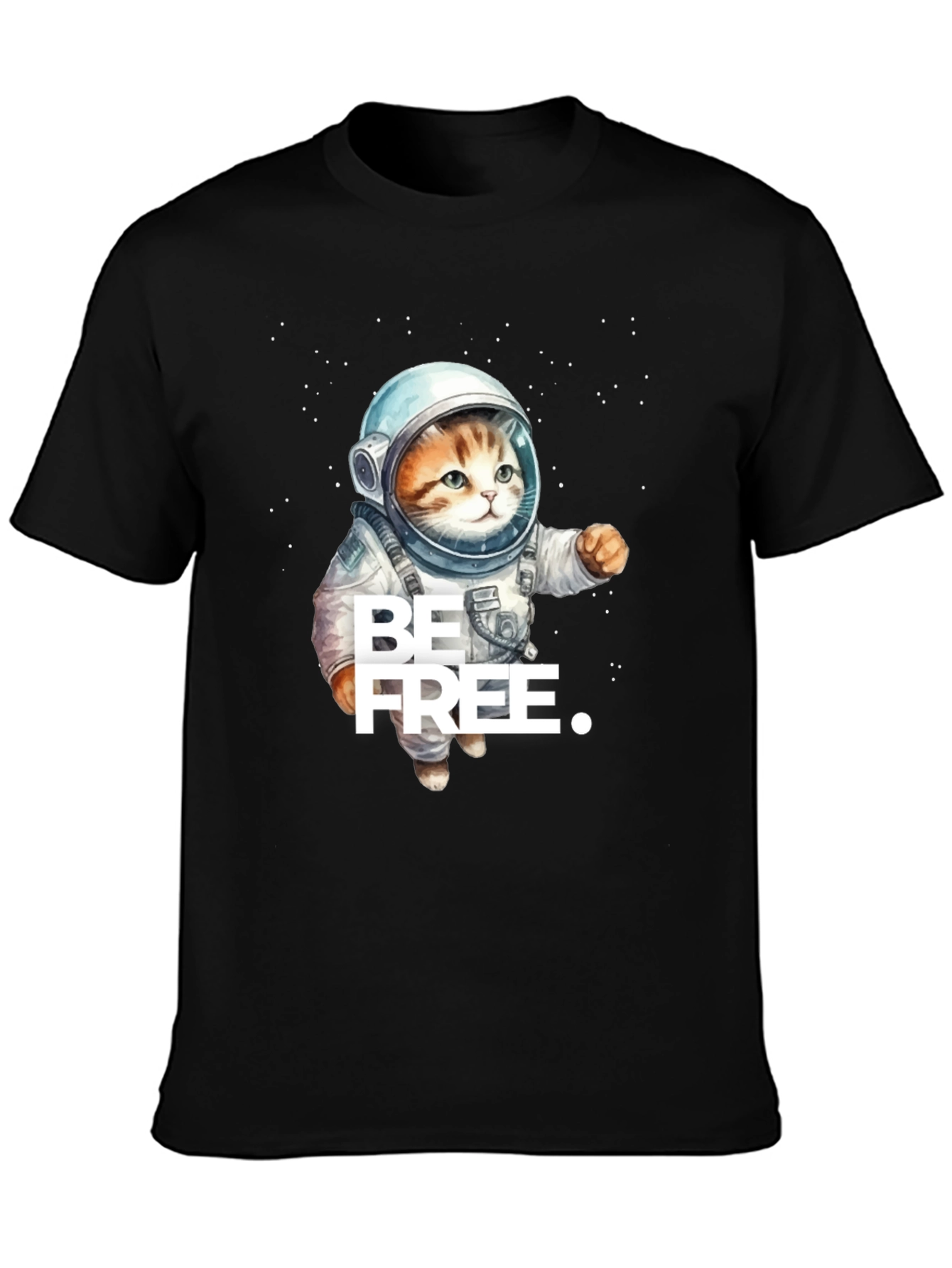 Cat Astronaut T-Shirt - Be Free Design