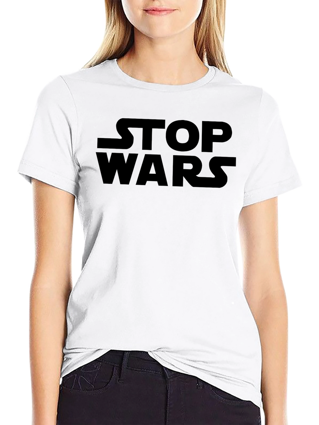 Stop Wars Black Graphic T-Shirt