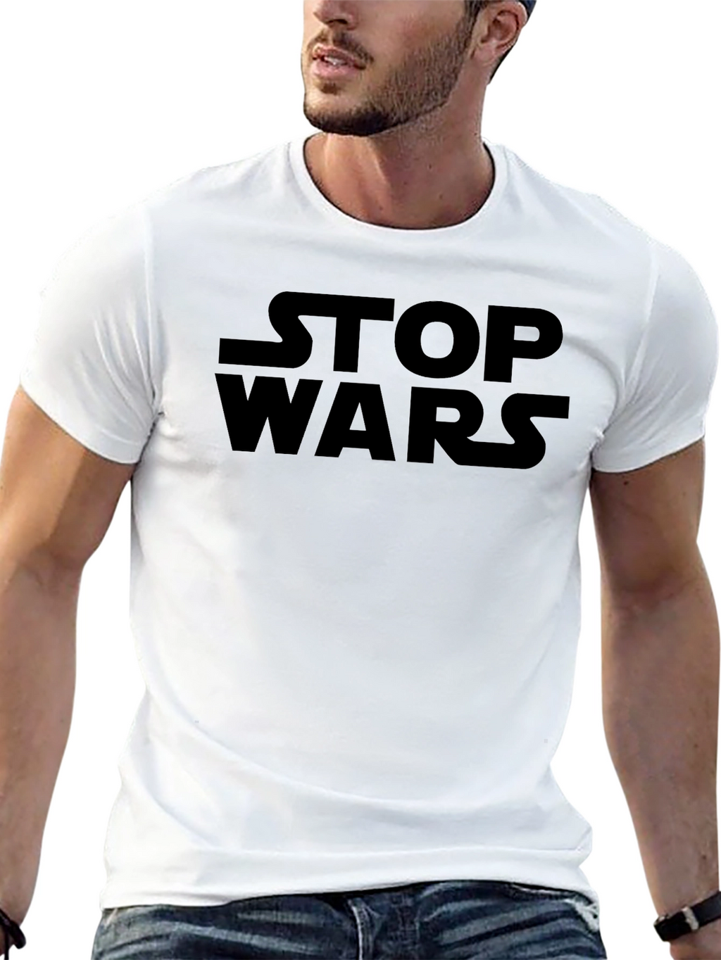 Stop Wars Black Graphic T-Shirt