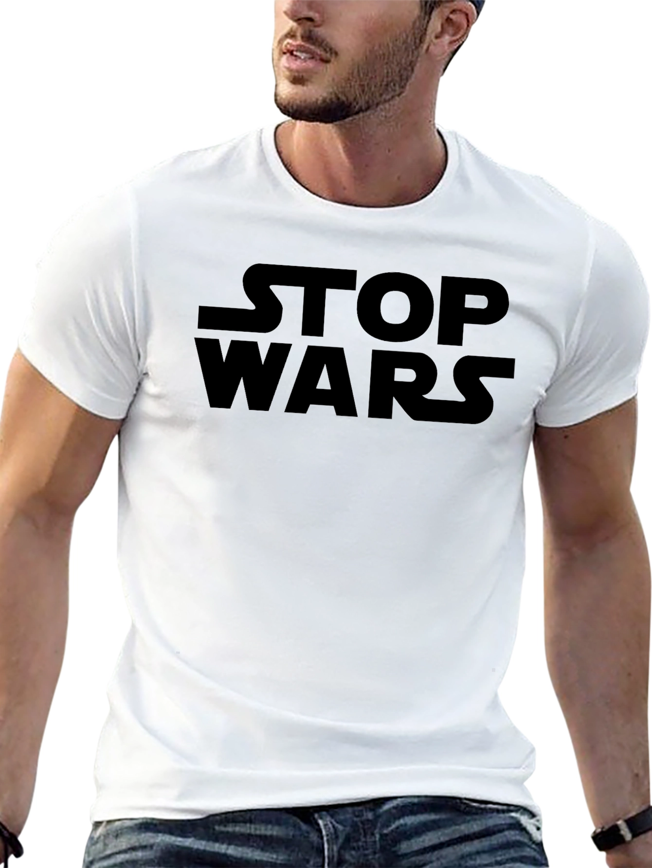 Stop Wars Black Graphic T-Shirt