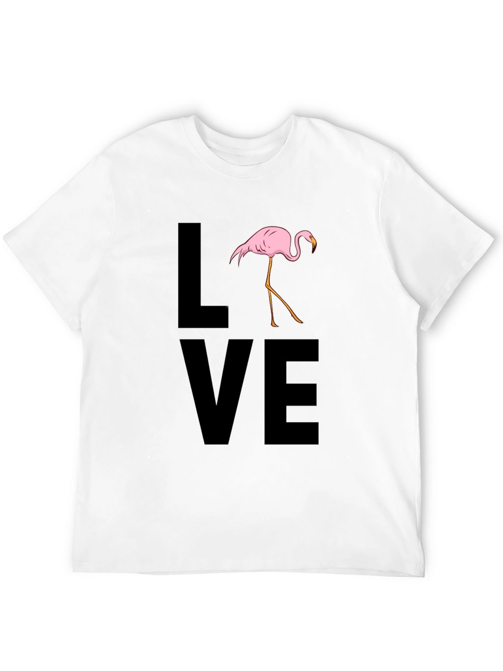 Flamingo LOVE Graphic T-Shirt - Black Casual Tee