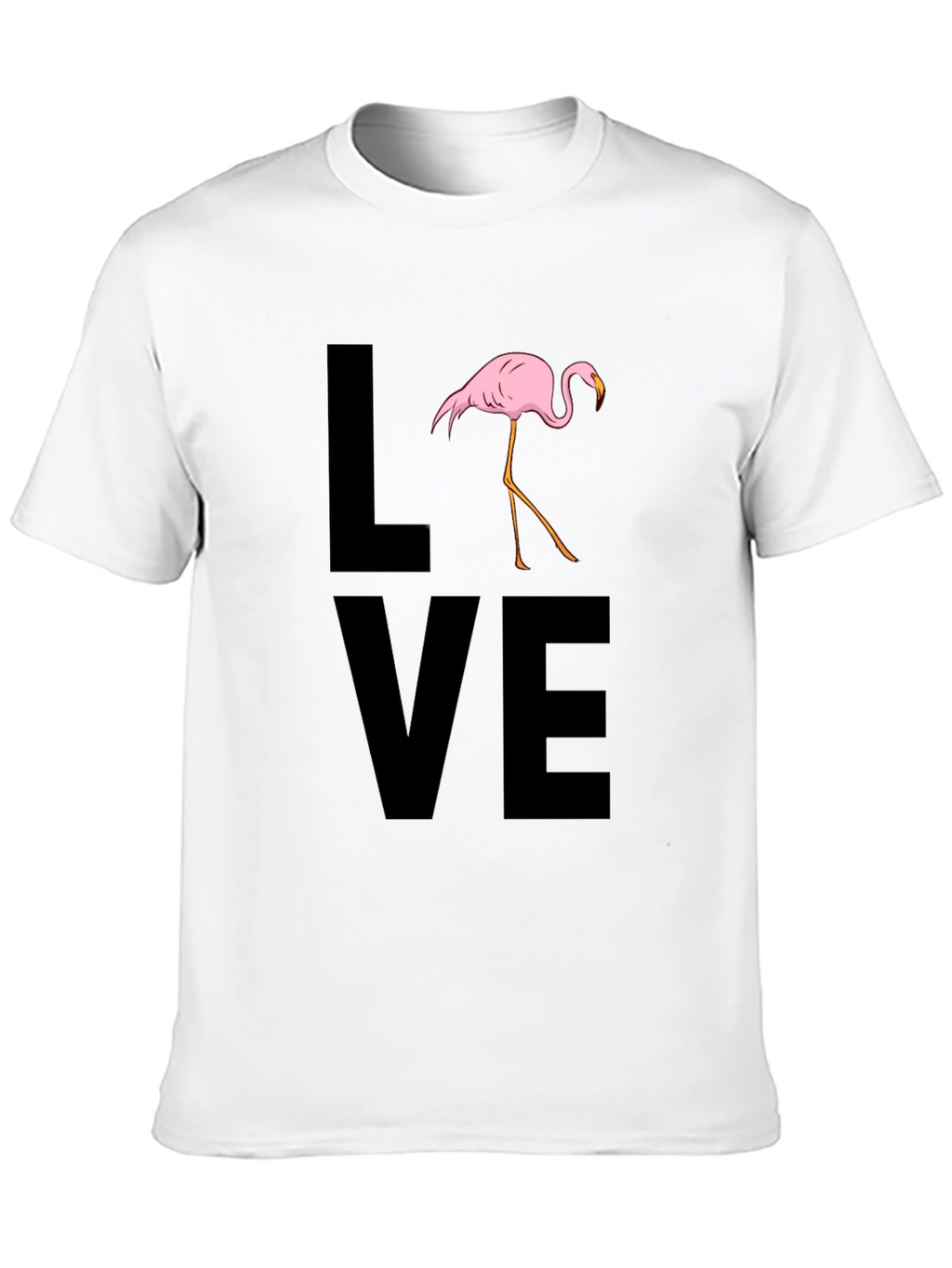 Flamingo LOVE Graphic T-Shirt - Black Casual Tee