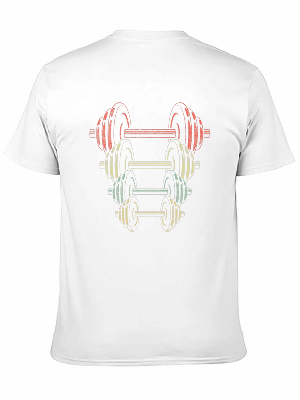 Retro Dumbbell Stack Graphic T-Shirt - Fitness Apparel