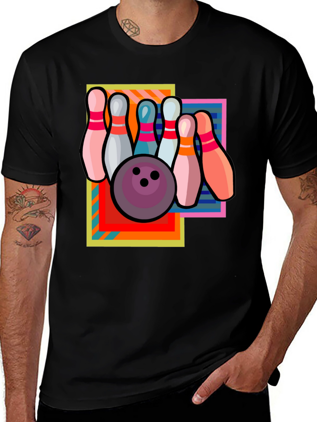 Retro Bowling T-Shirt - Strike Design