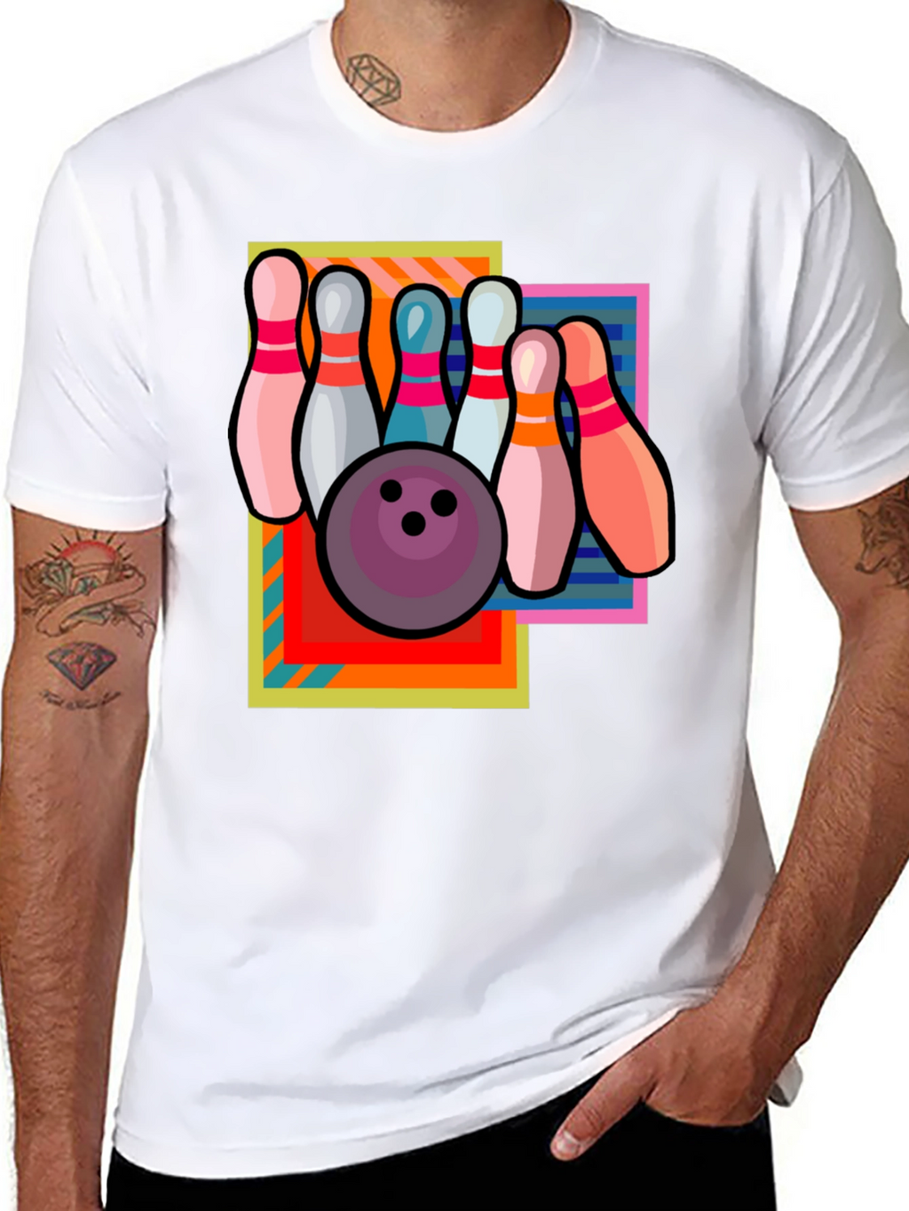 Retro Bowling T-Shirt - Strike Design