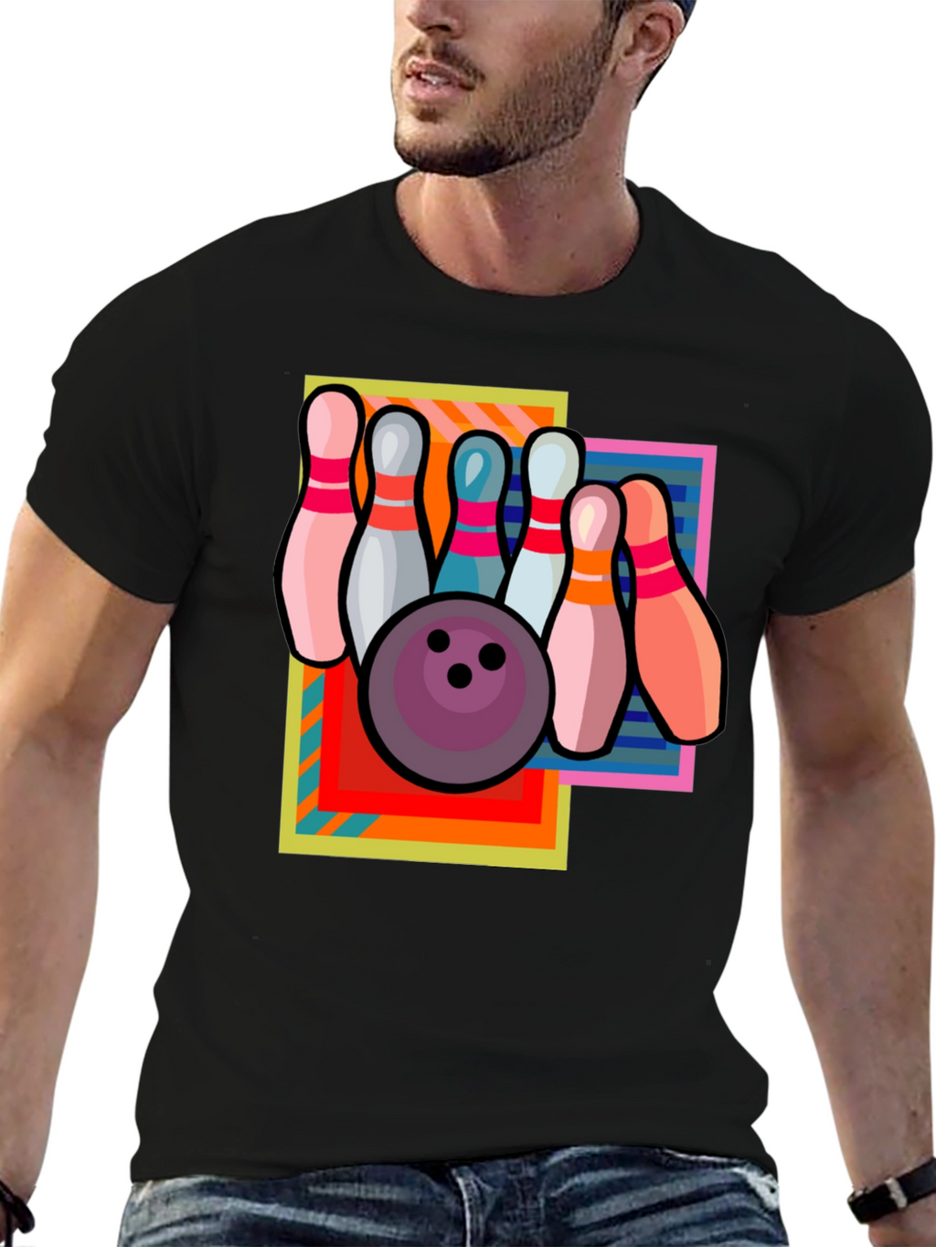 Retro Bowling T-Shirt - Strike Design