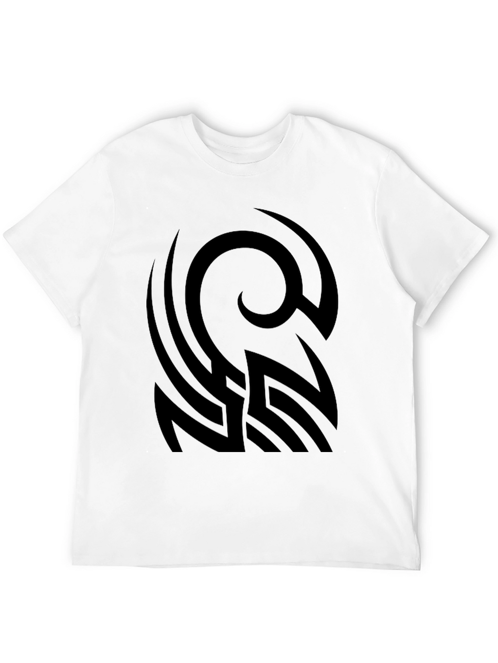 Black Graphic Tee - Abstract Tribal Design