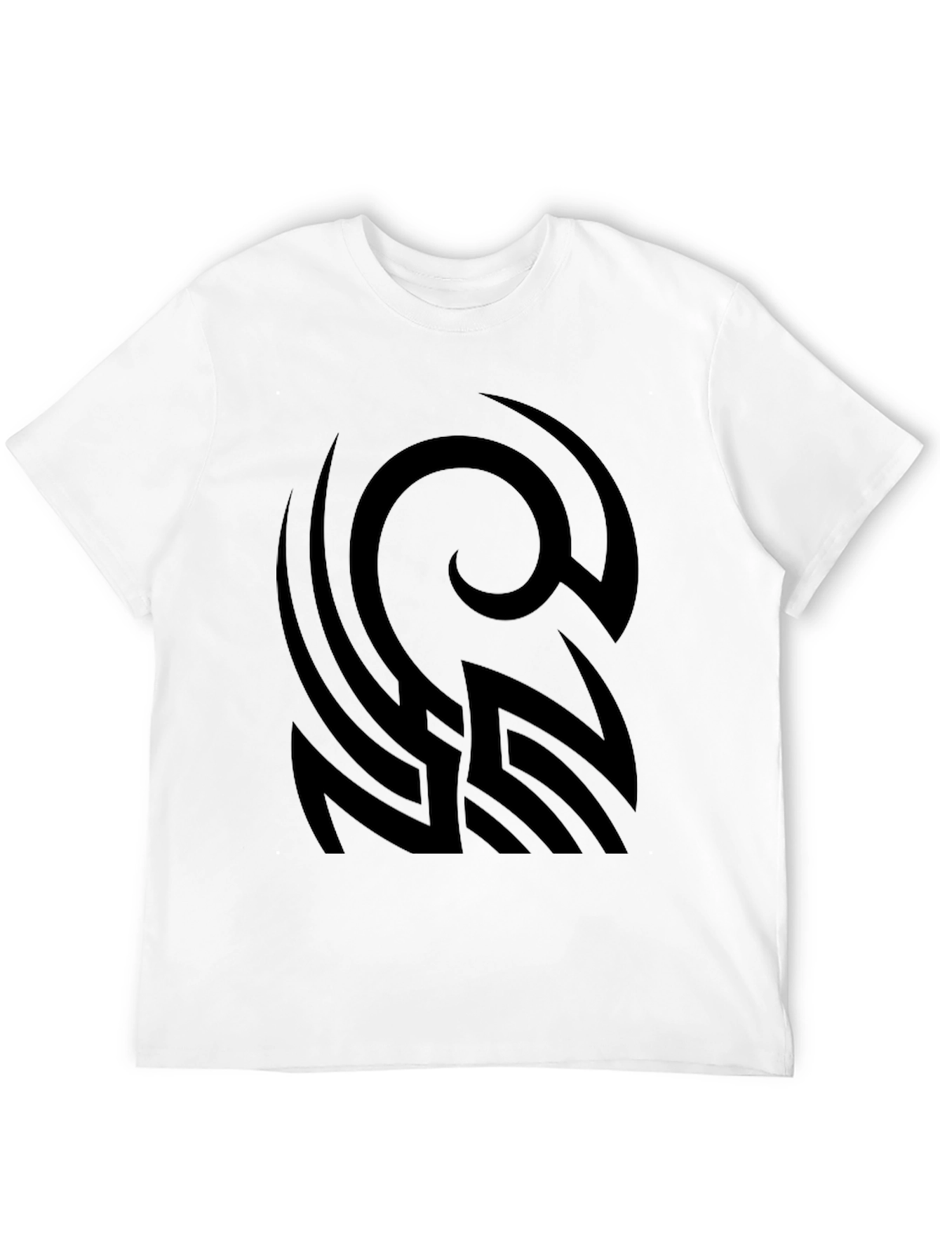 Black Graphic Tee - Abstract Tribal Design
