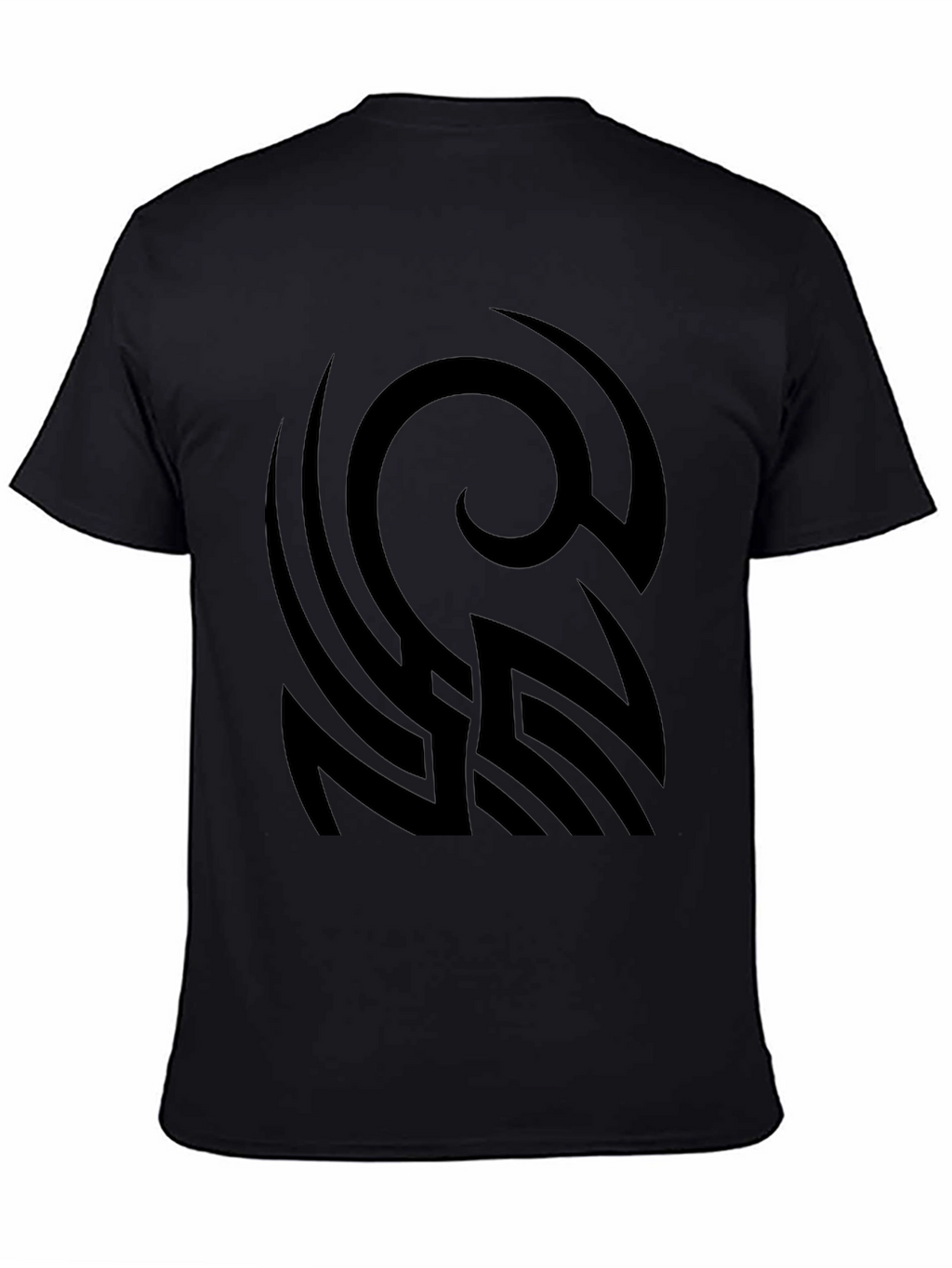 Black Graphic Tee - Abstract Tribal Design