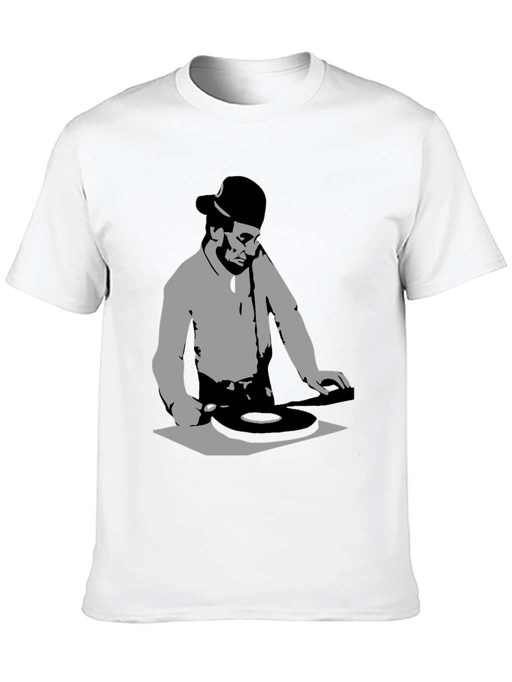 DJ Silhouette Black Graphic T-Shirt - Turntable