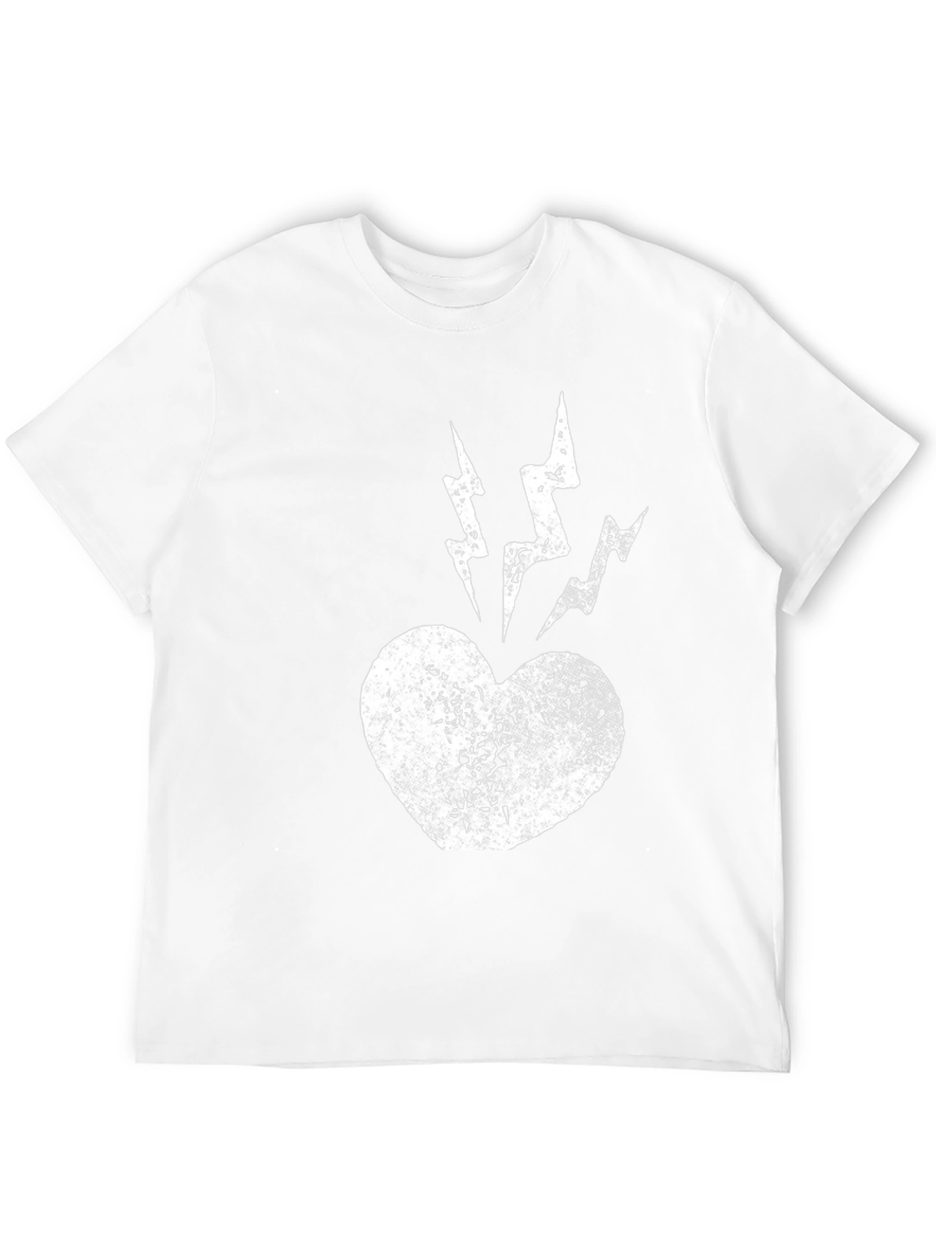 Heart Lightning Bolt Graphic Tee - Black Cotton