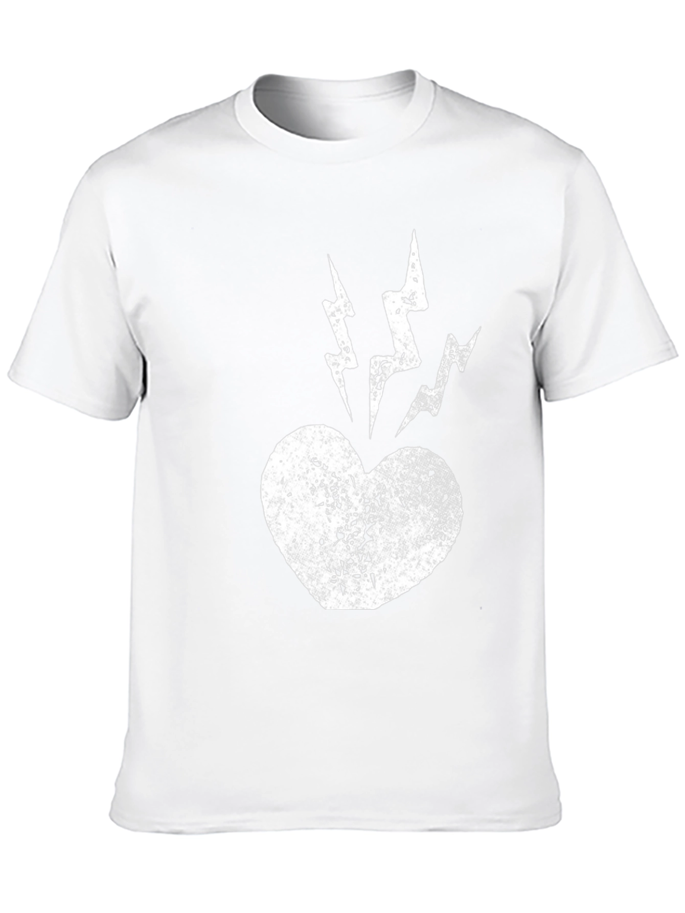 Heart Lightning Bolt Graphic Tee - Black Cotton