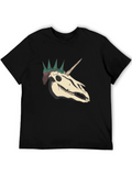 Unicorn Skull Graphic Tee - Black