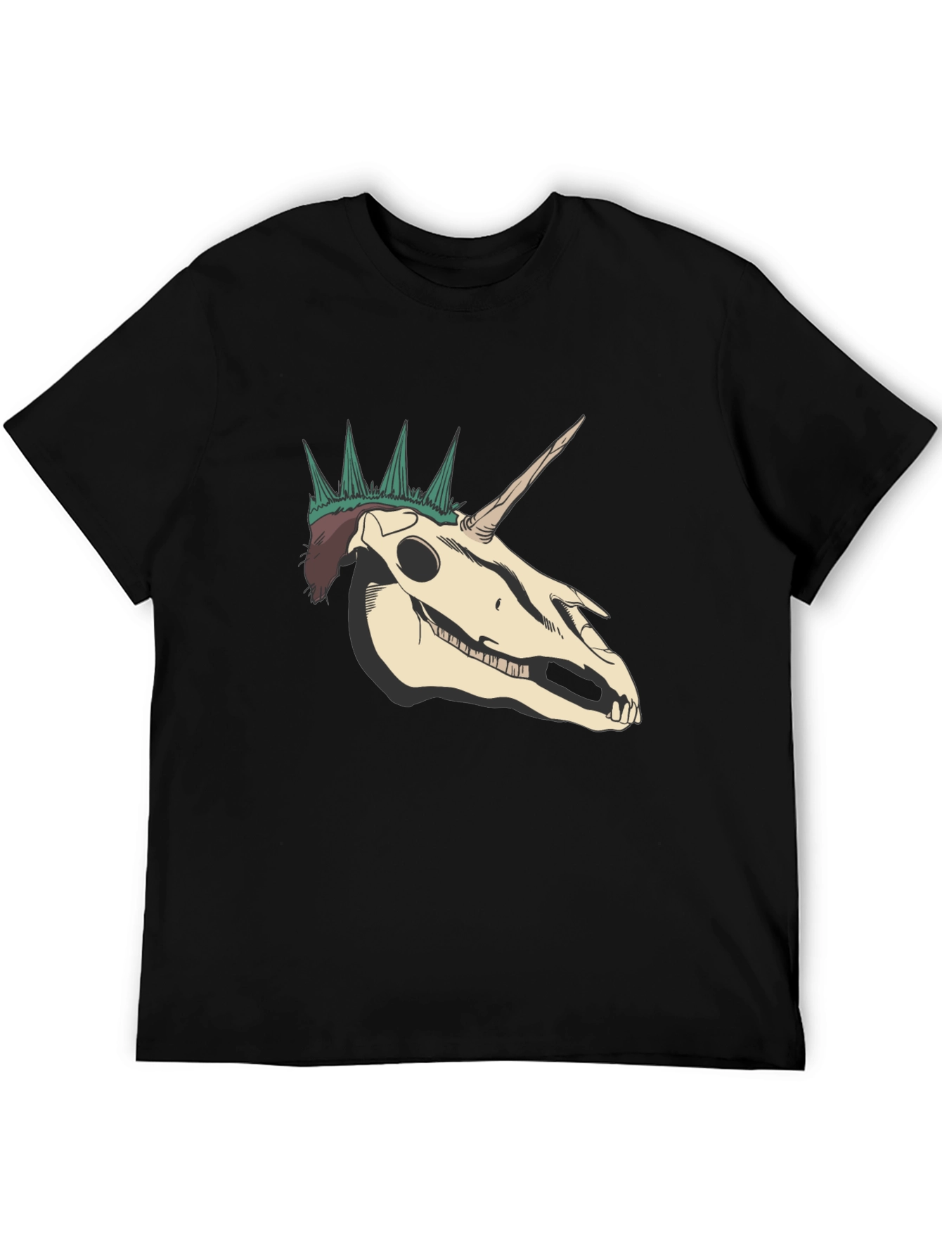 Unicorn Skull Graphic Tee - Black