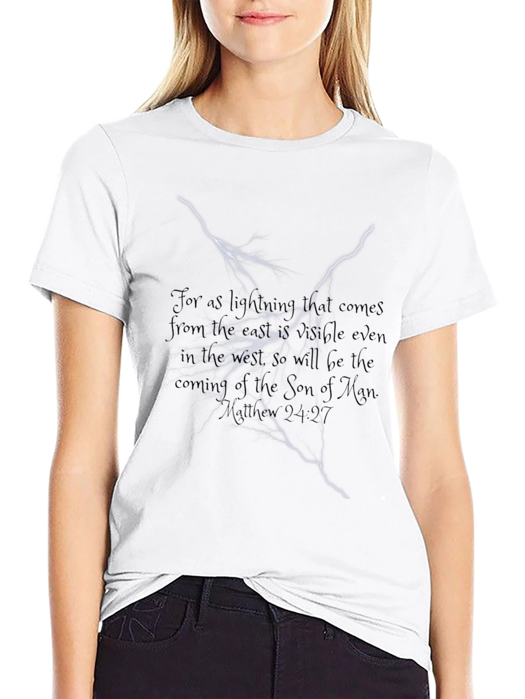 Matthew 24:27 Lightning Graphic Black T-Shirt