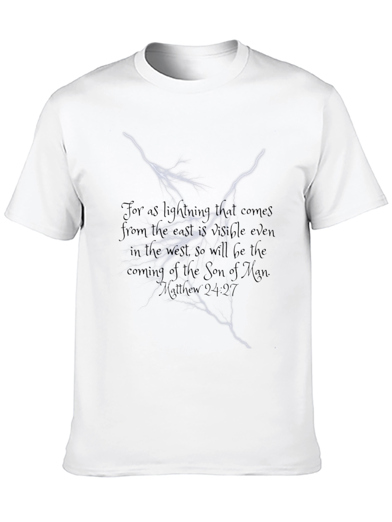 Matthew 24:27 Lightning Graphic Black T-Shirt