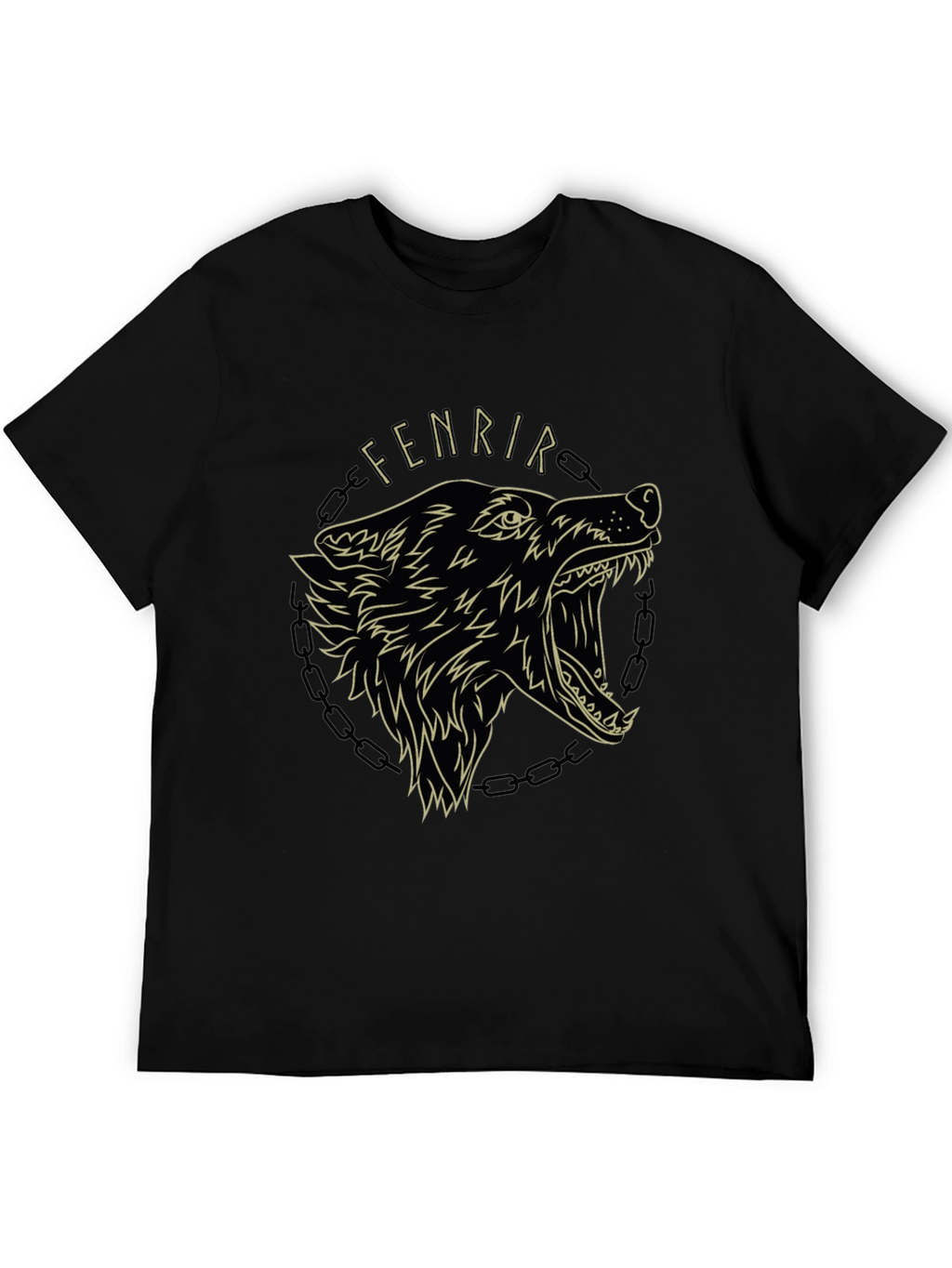 Fenrir Wolf Graphic Tee - Black