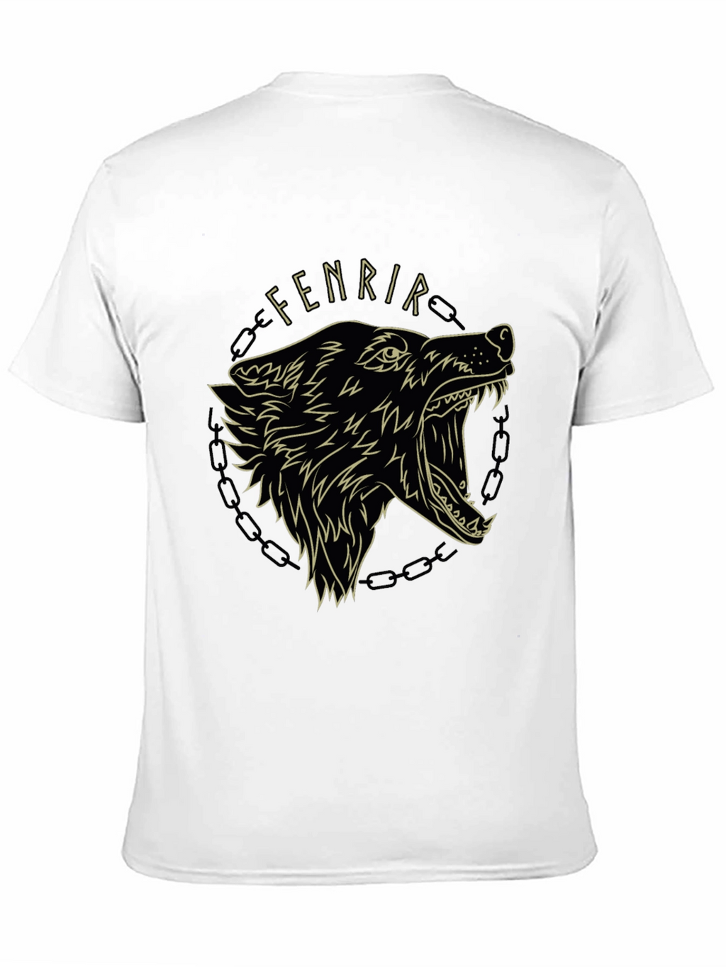Fenrir Wolf Graphic Tee - Black