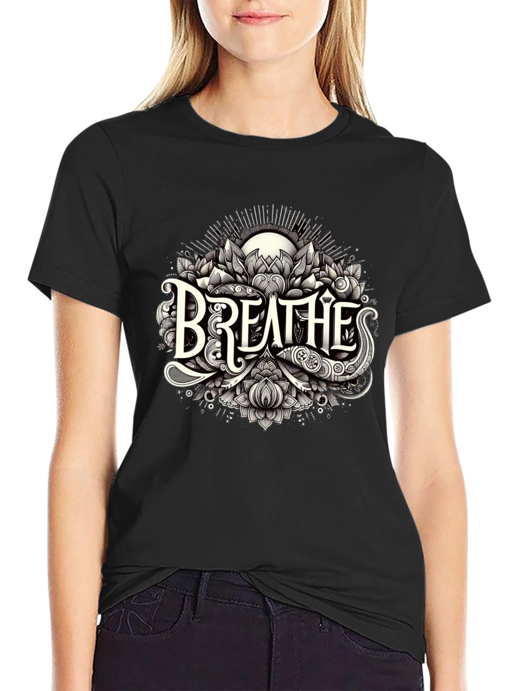Breathes Graphic Tee - Stylish Black T-Shirt