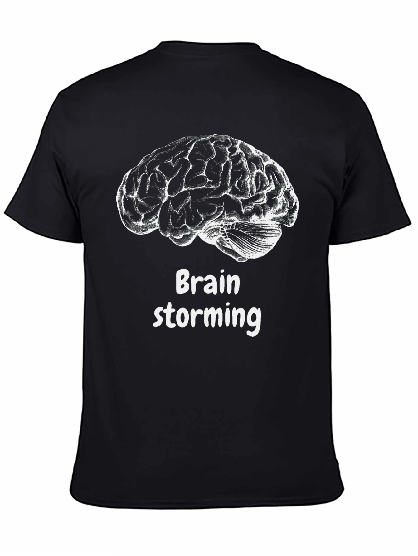 Brainstorming Graphic Tee - Black Cotton T-Shirt