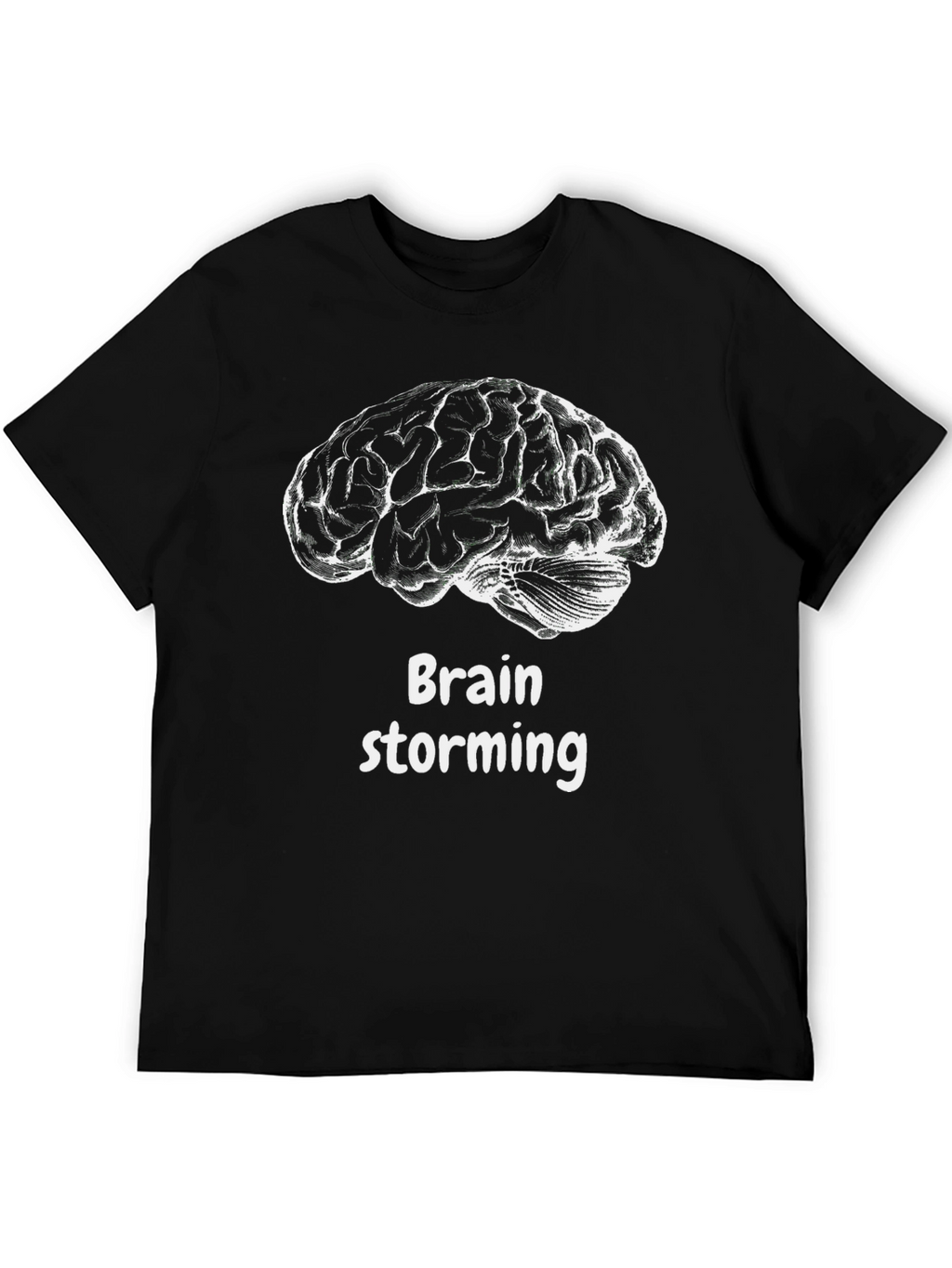 Brainstorming Graphic Tee - Black Cotton T-Shirt