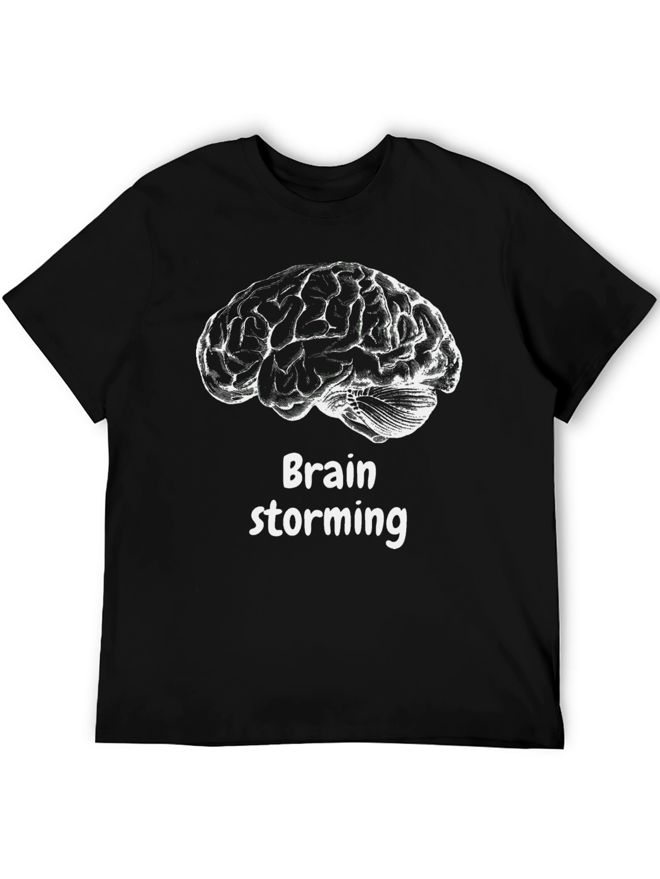 Brainstorming Graphic Tee - Black Cotton T-Shirt