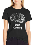Brainstorming Graphic Tee - Black Cotton T-Shirt