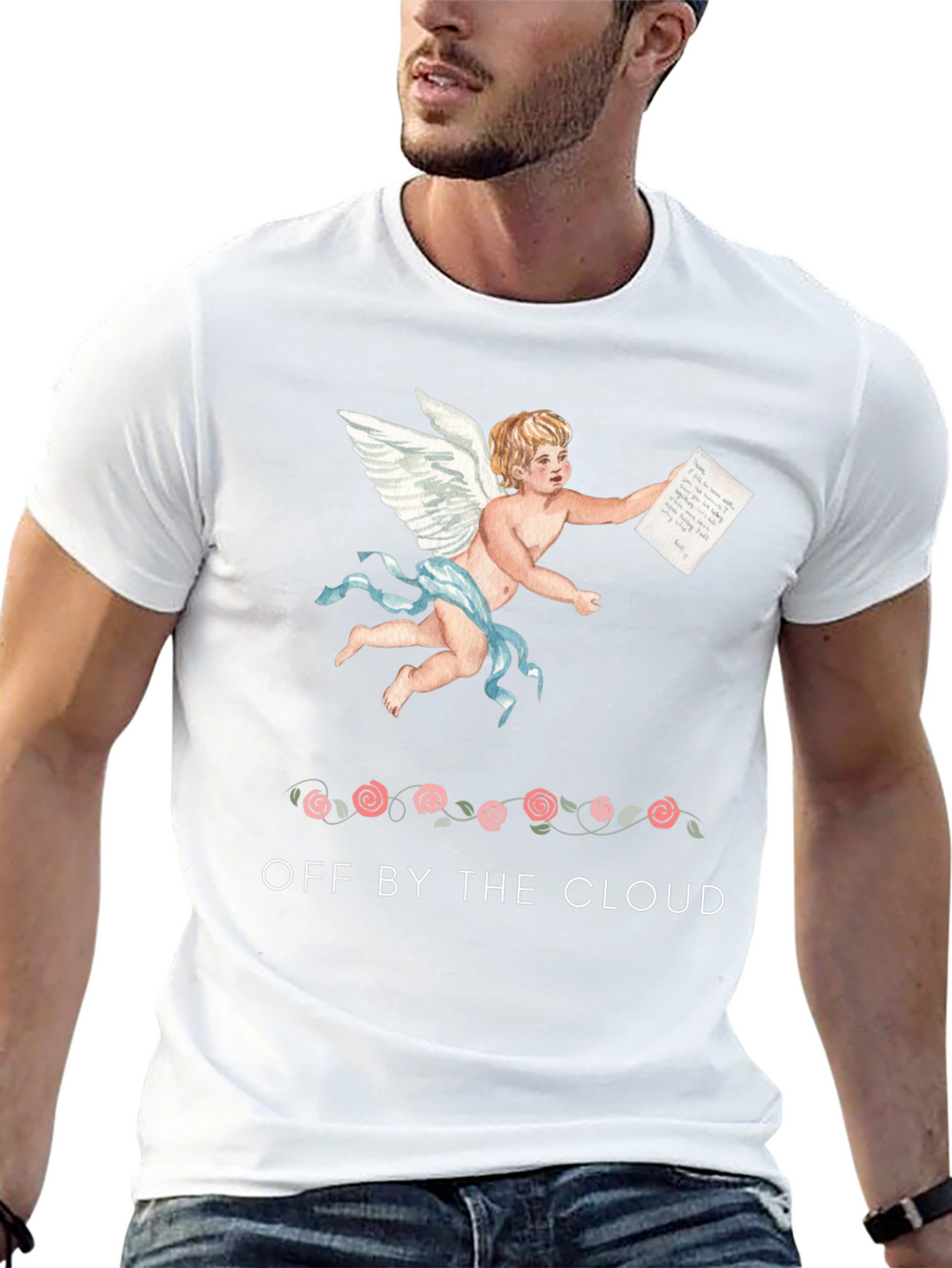 Cherub Print Black T-Shirt