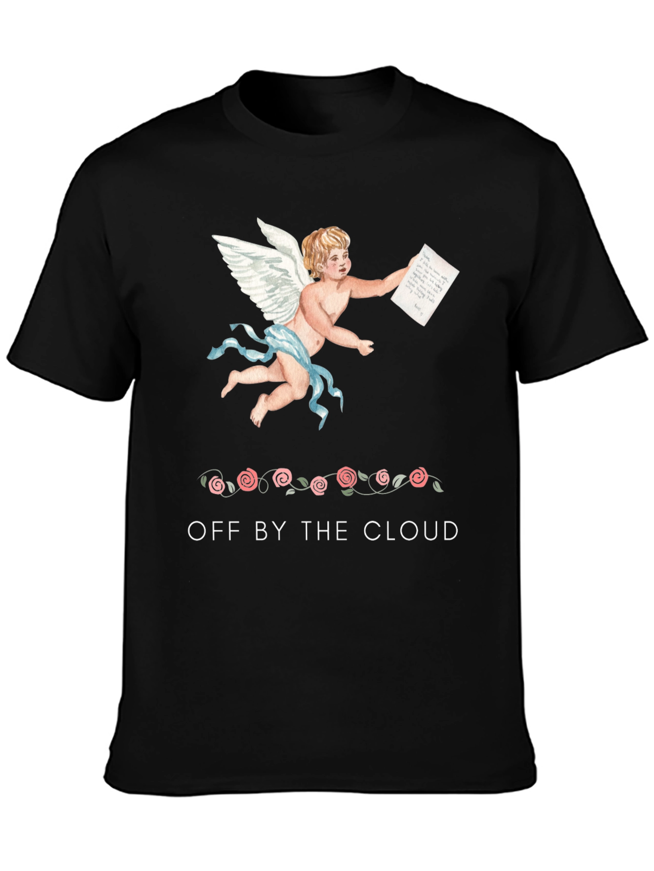 Cherub Print Black T-Shirt