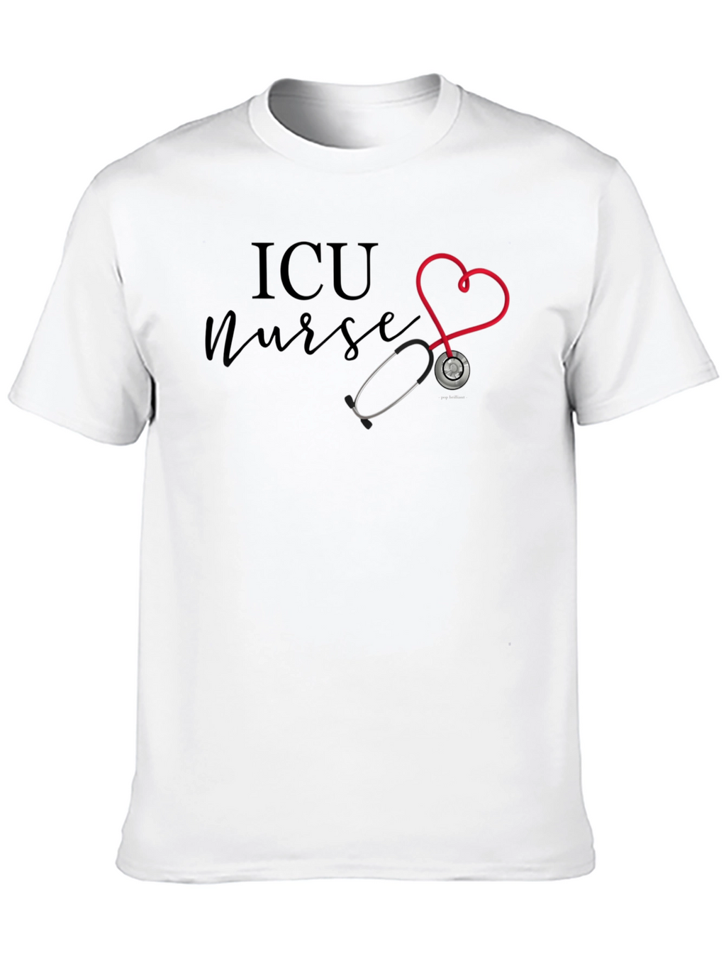 ICU Nurse Heart Stethoscope T-Shirt