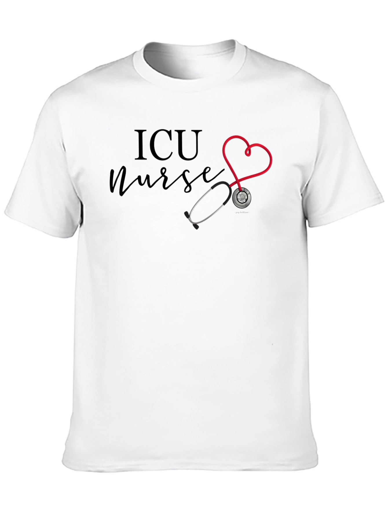 ICU Nurse Heart Stethoscope T-Shirt