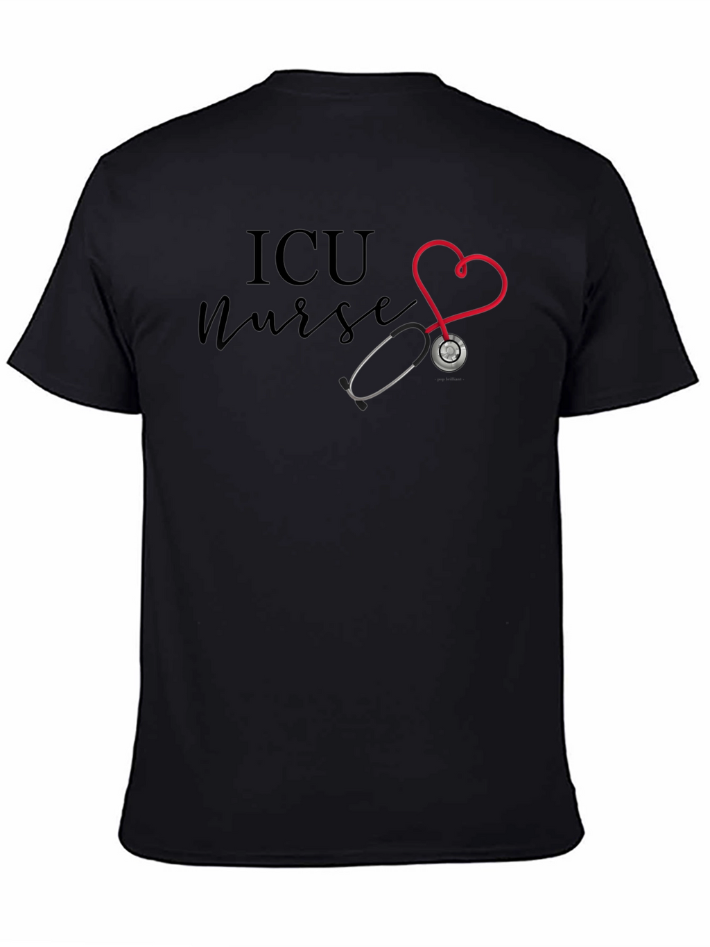 ICU Nurse Heart Stethoscope T-Shirt