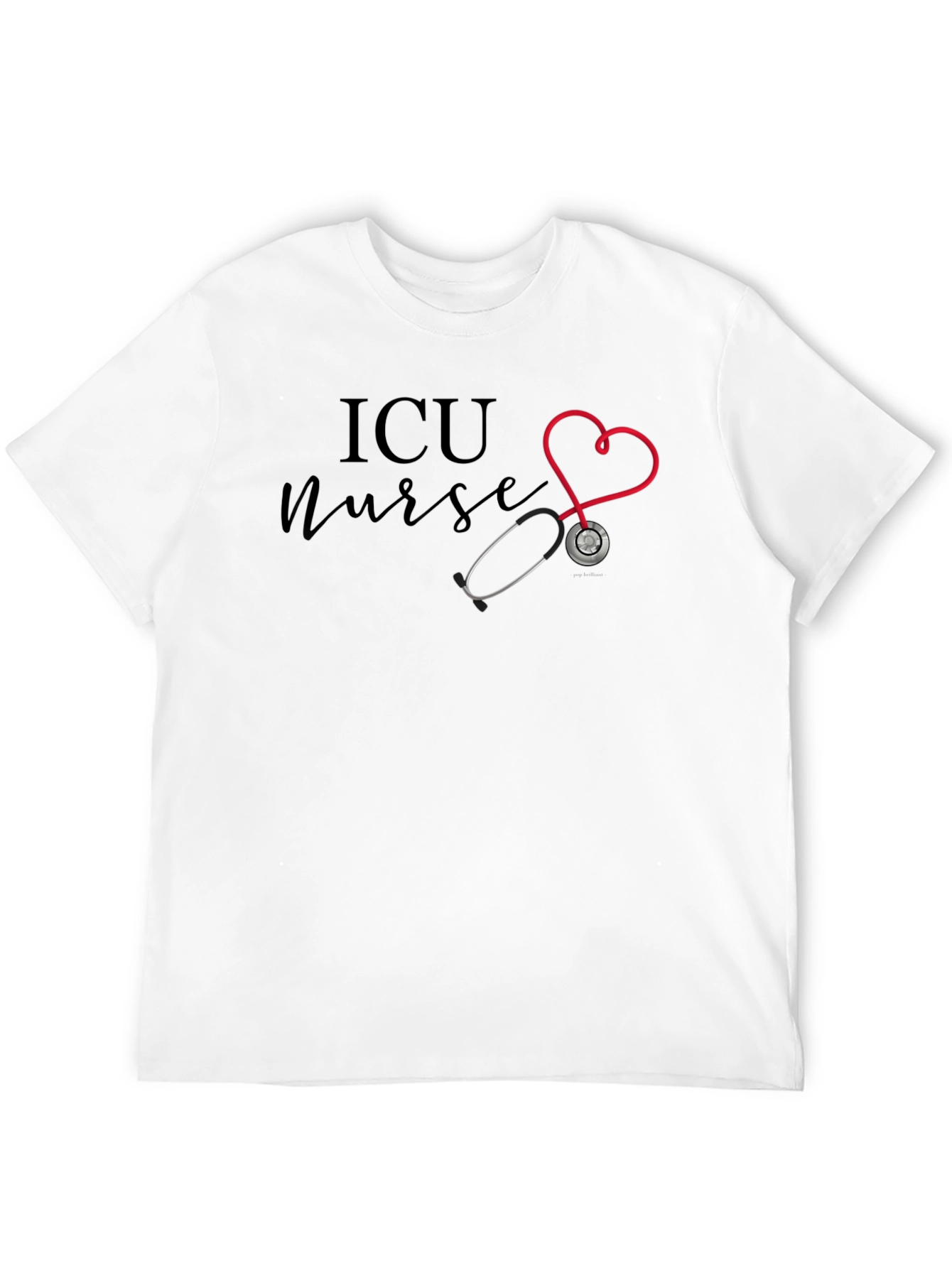 ICU Nurse Heart Stethoscope T-Shirt