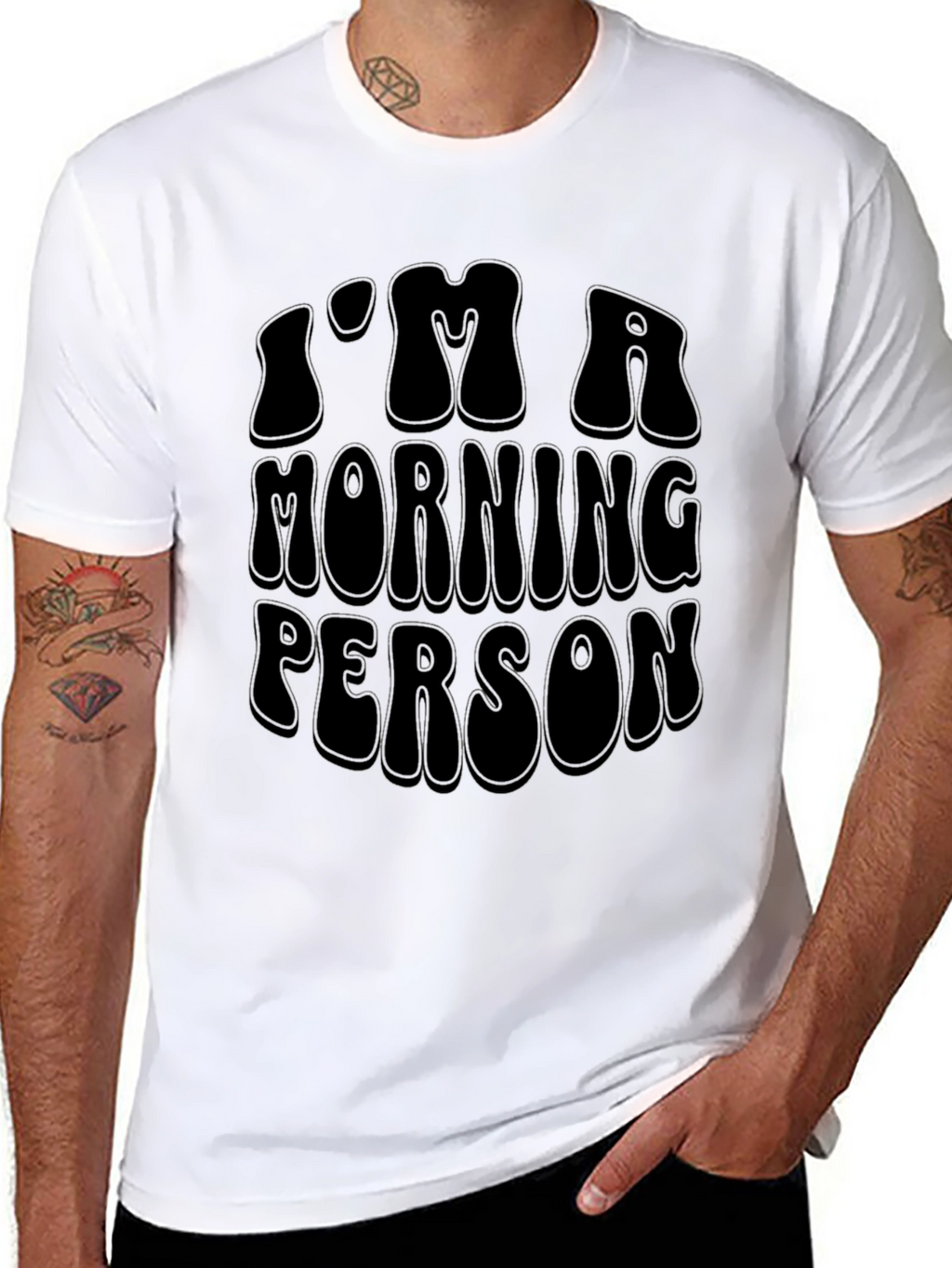 Im A Morning Person Black Graphic Tee