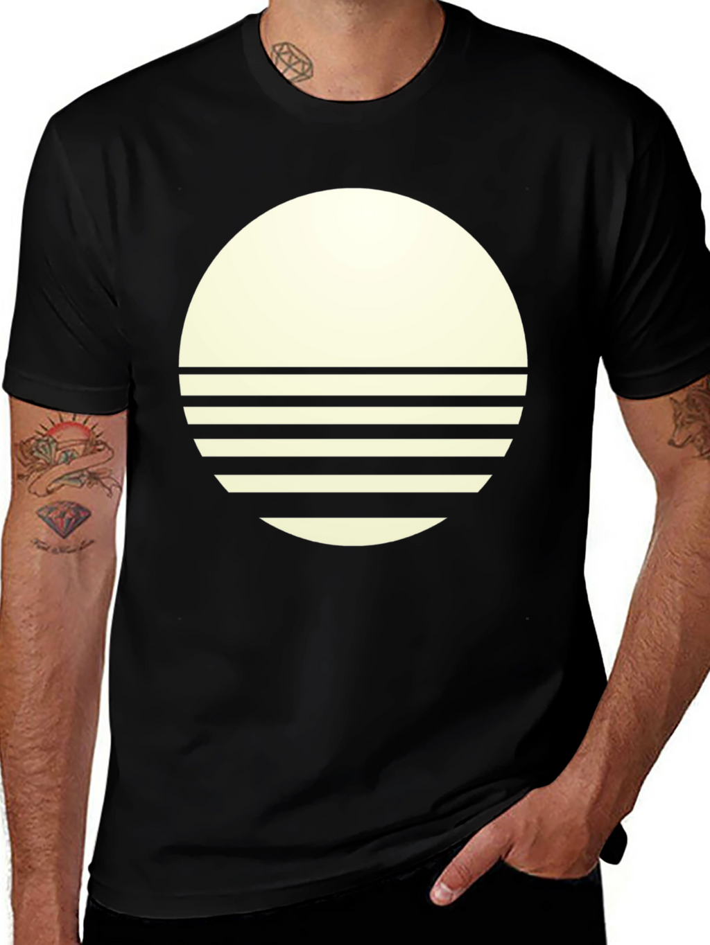 Modern Graphic Tee - Round Sunset Design