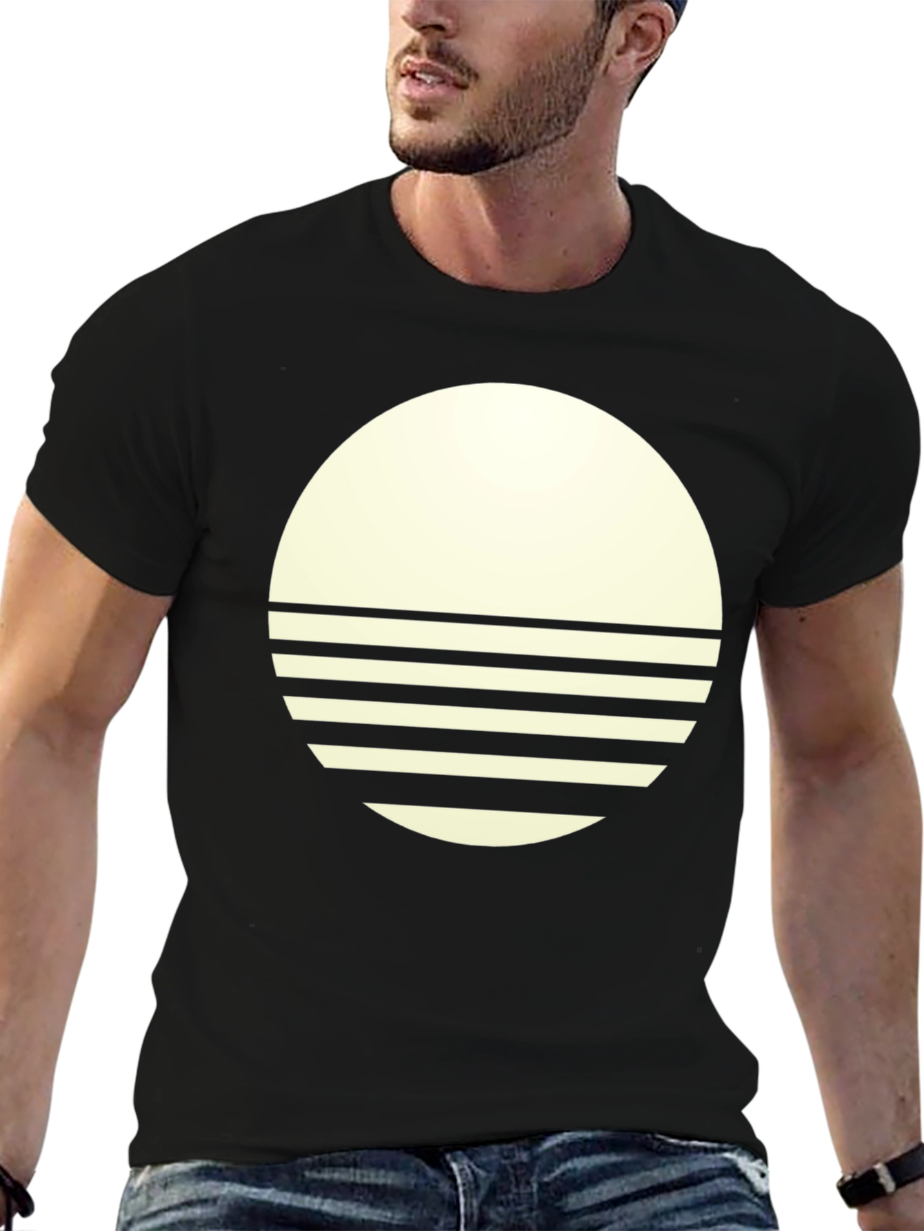 Modern Graphic Tee - Round Sunset Design