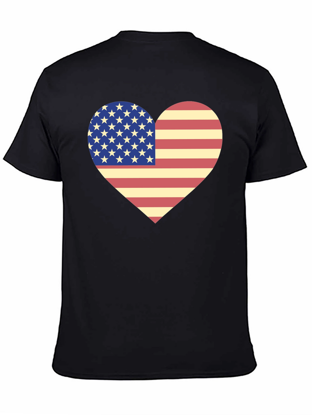 American Flag Heart T-Shirt Patriotic USA Love