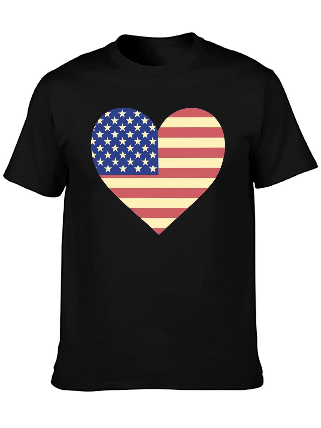 American Flag Heart T-Shirt Patriotic USA Love