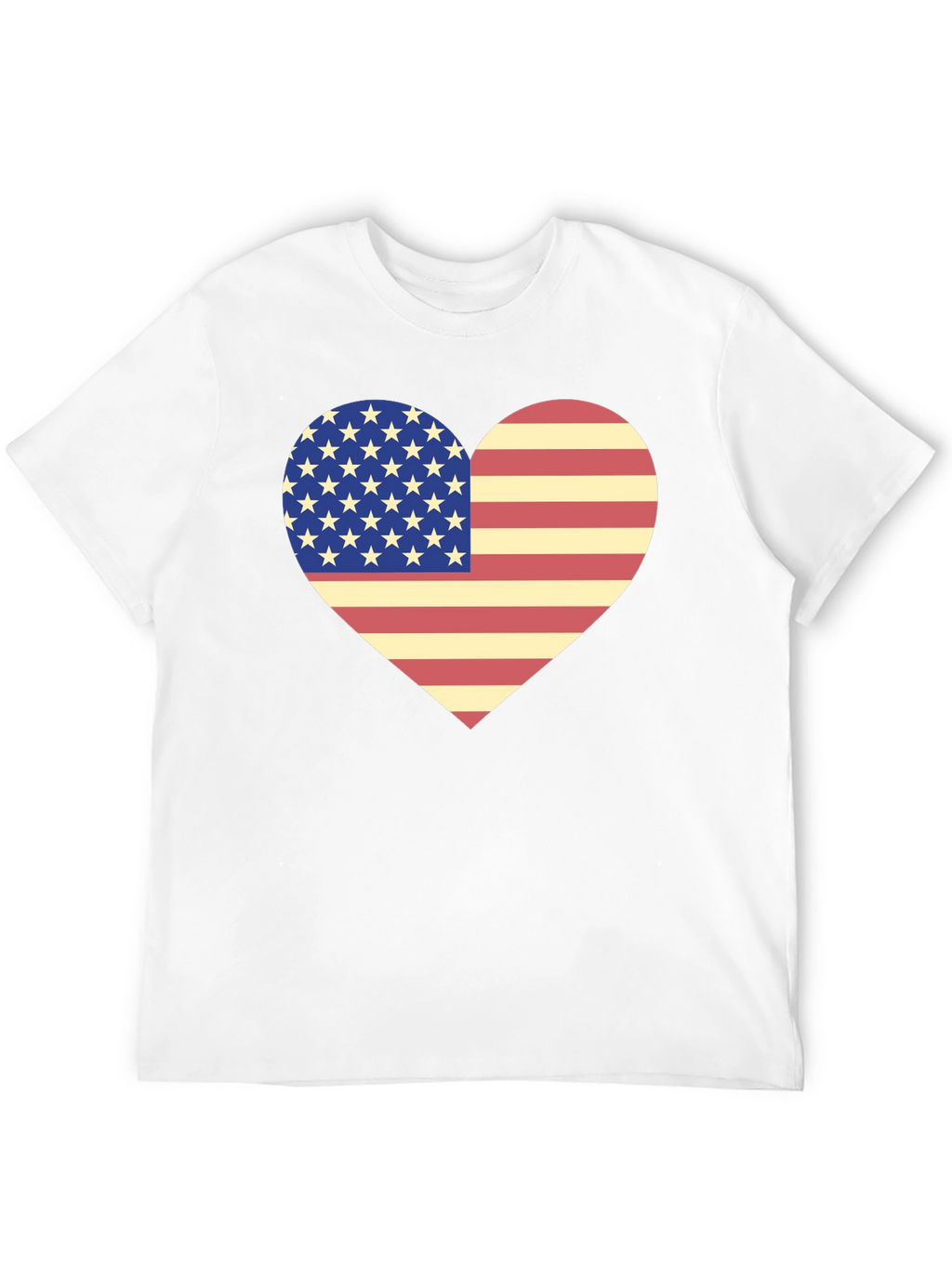 American Flag Heart T-Shirt Patriotic USA Love
