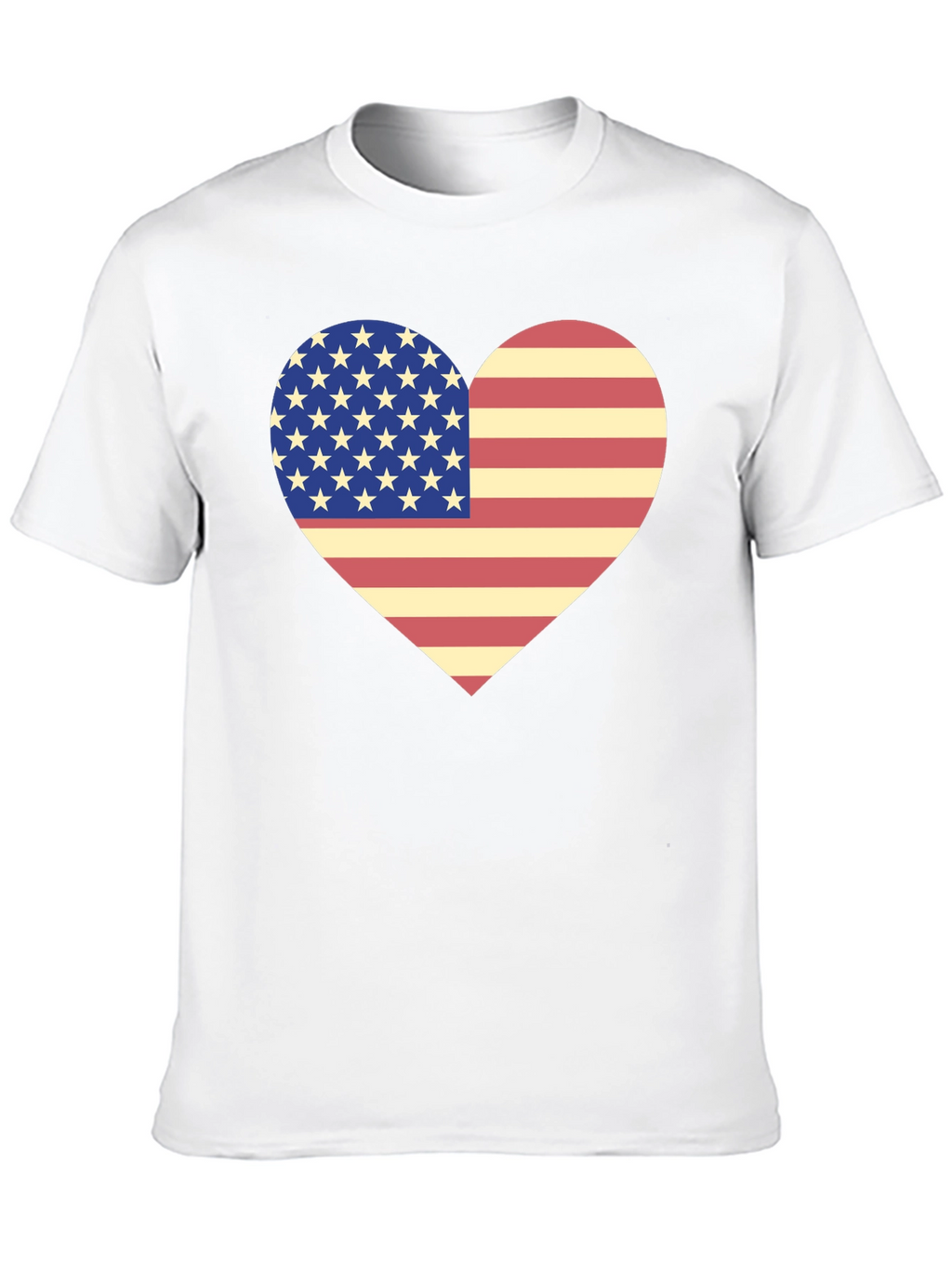 American Flag Heart T-Shirt Patriotic USA Love