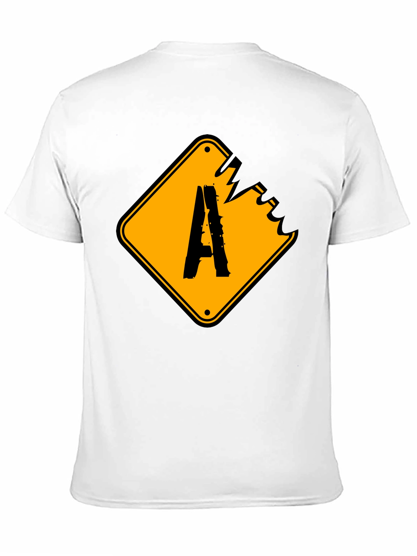 Distressed A Sign Graphic Tee - Black