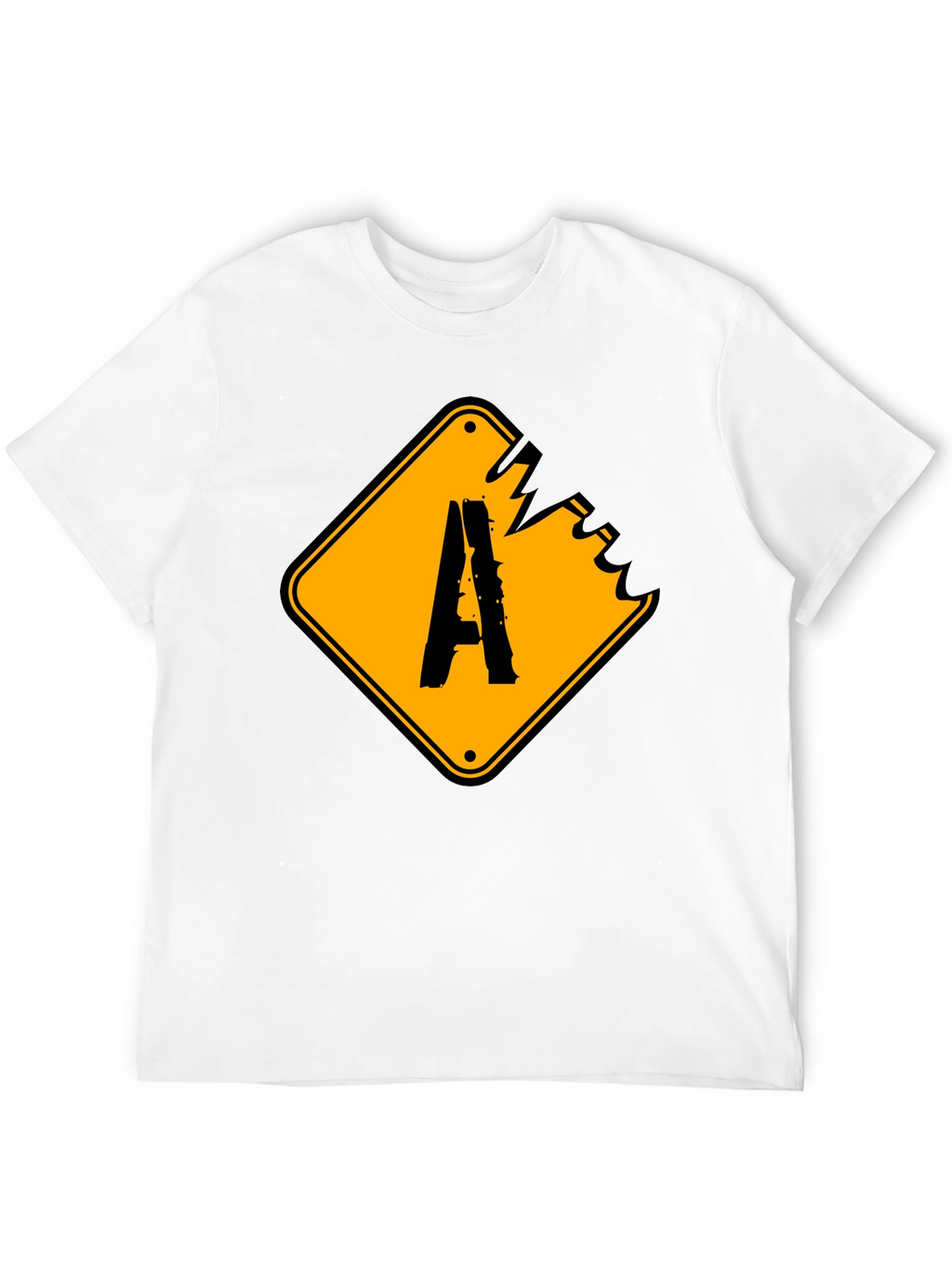 Distressed A Sign Graphic Tee - Black