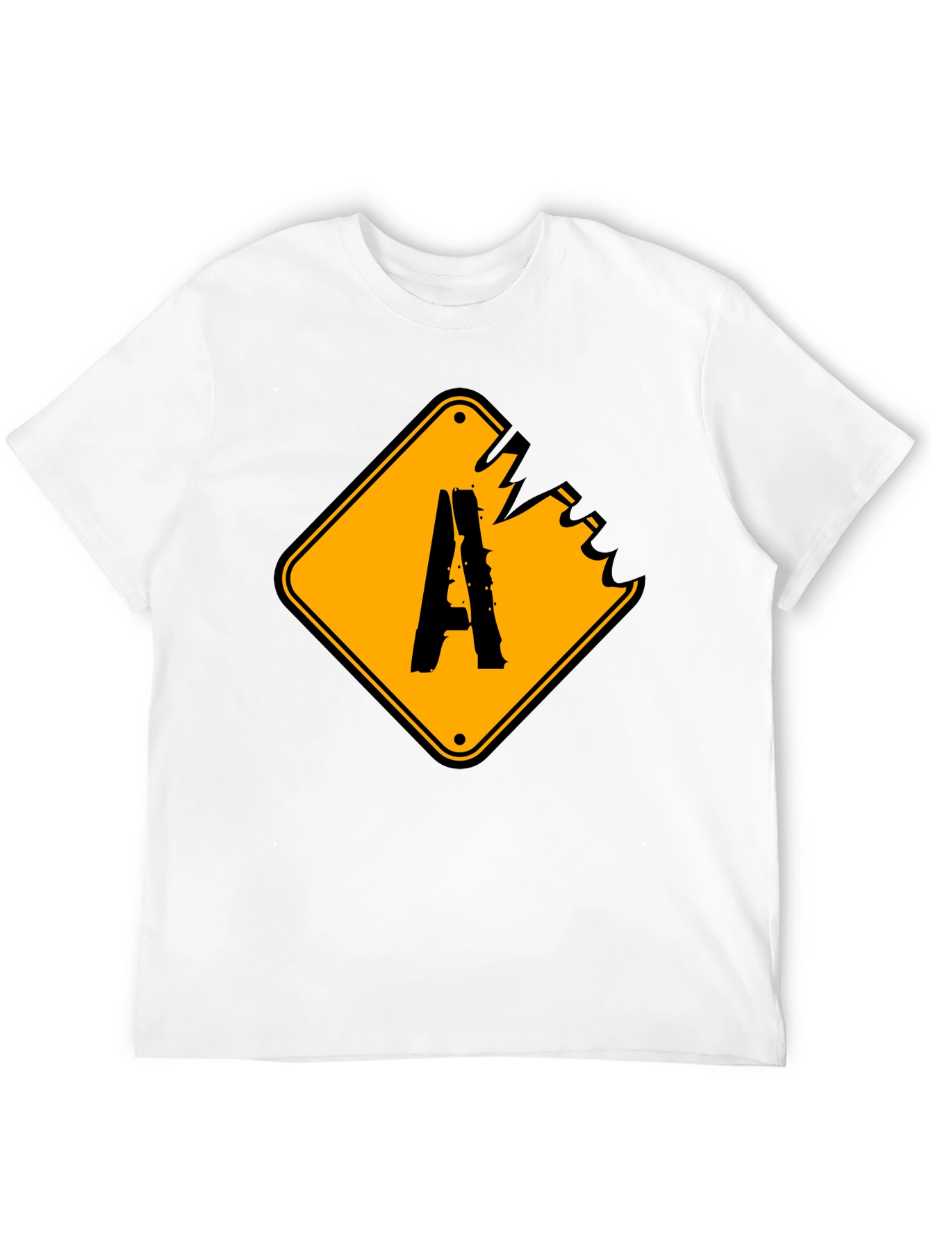 Distressed A Sign Graphic Tee - Black